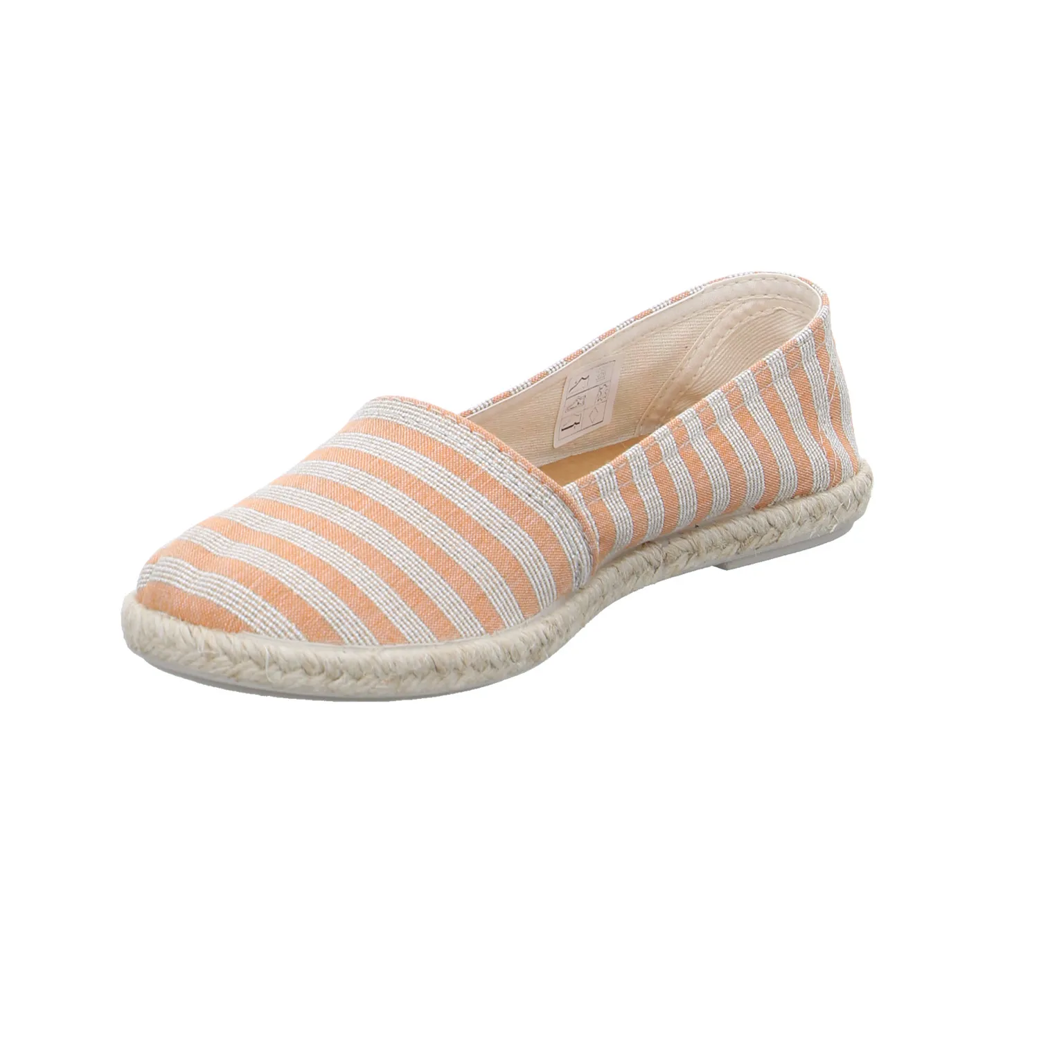 SCHUHENGEL Espadrille Orange Textil  mit Lederdecksohle