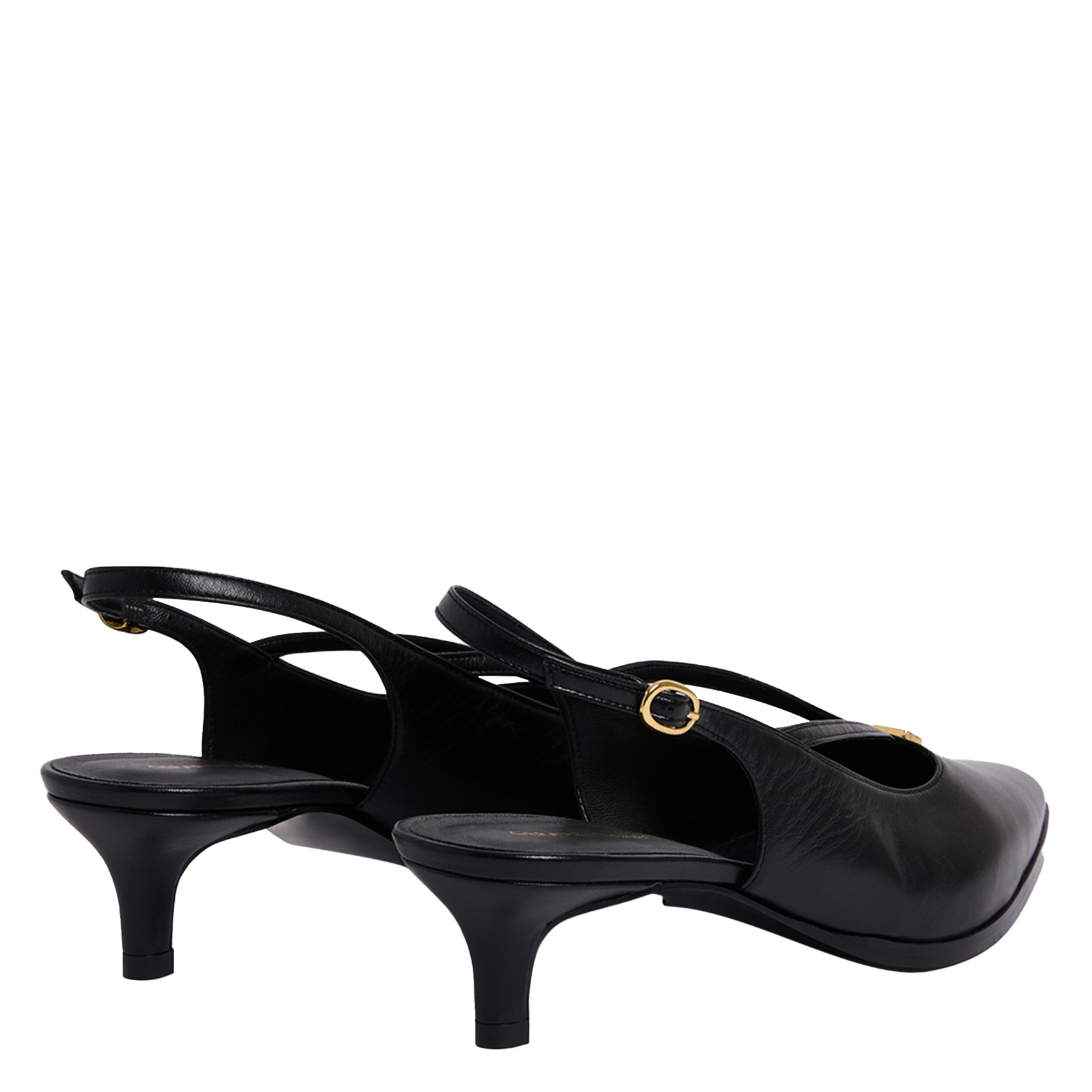 ISAURE - Escarpins slingback en cuir| Noir