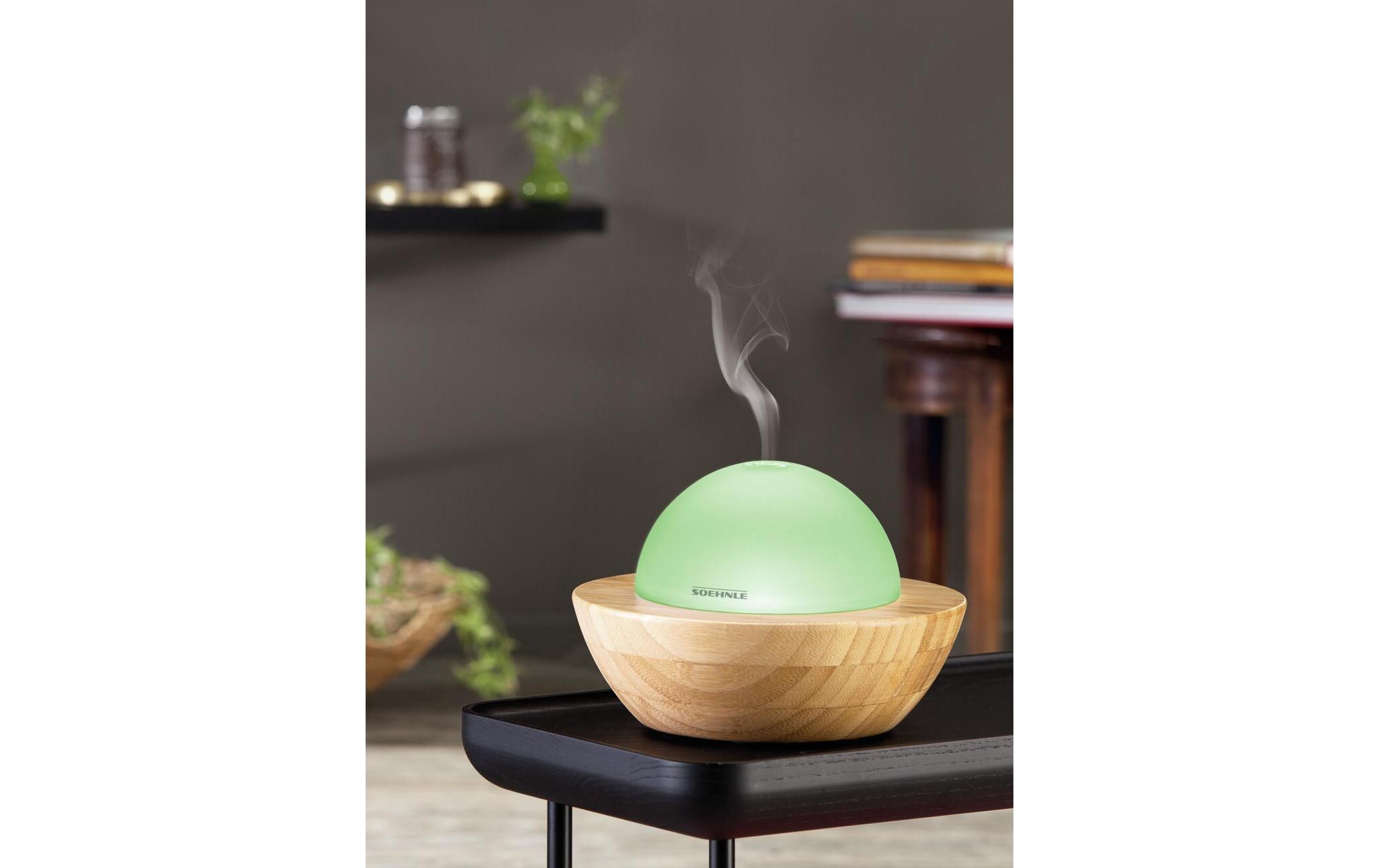 Aromavernebler Modena Weiss, BraunStimmungsvoller Design Aroma Diffuser aus Glas und Bambus