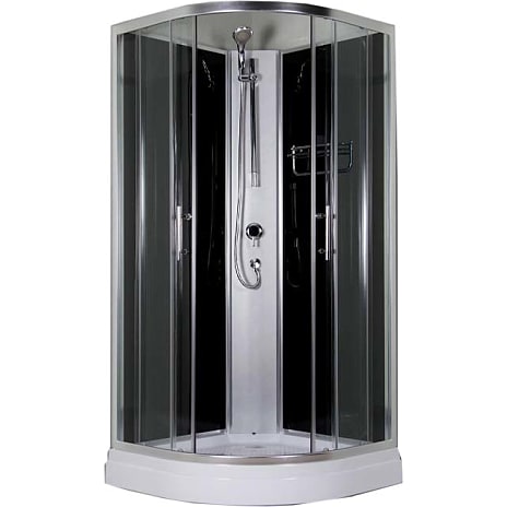 DenForm brusekabine - sort bagglas