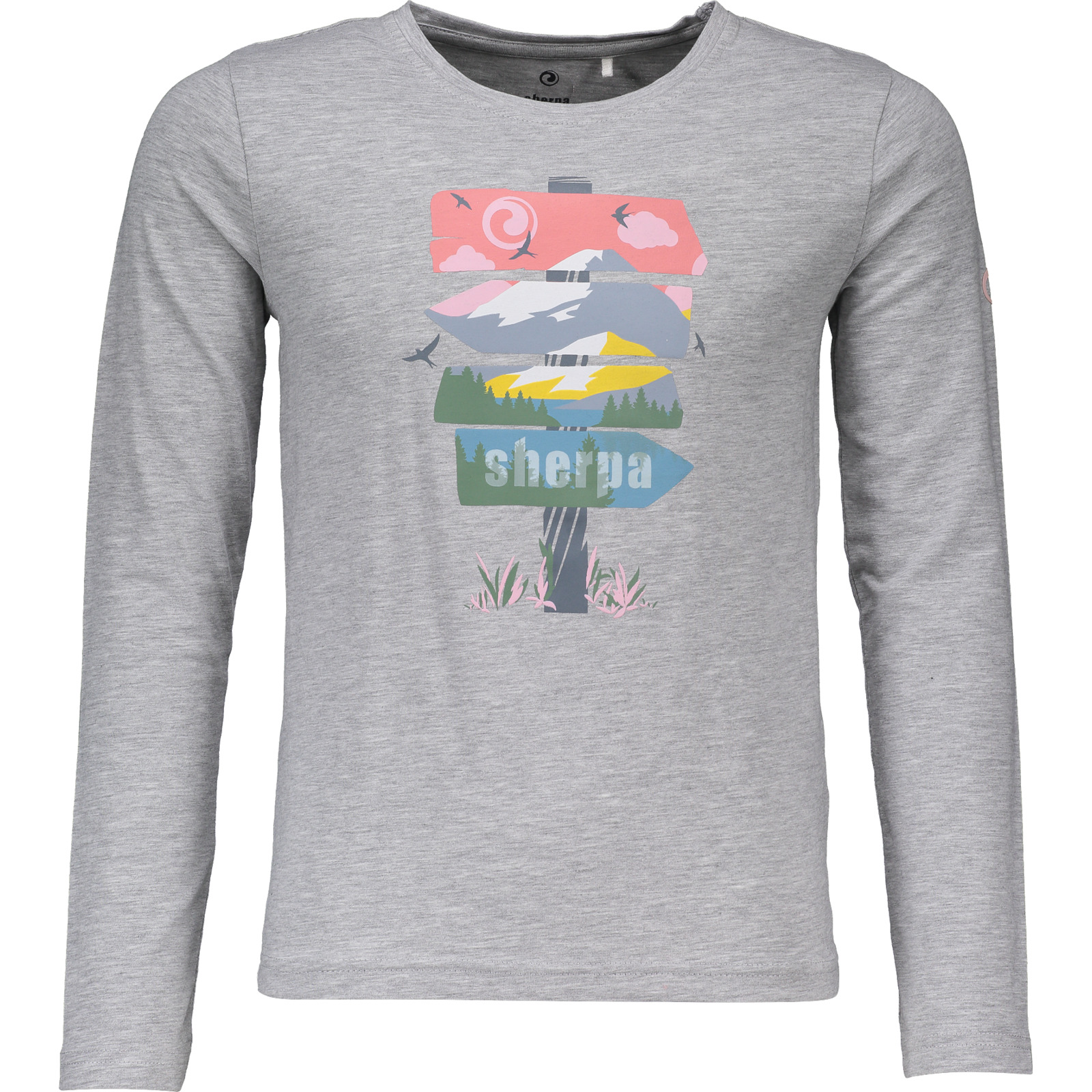 Sherpa Kinder-Langarmshirt Herpa Kalaiya meliert grau
