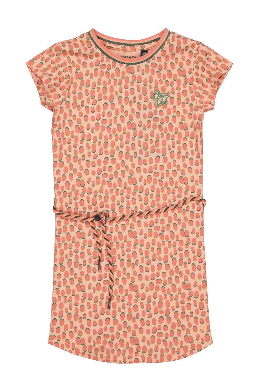 Quapi jurk BABET met all over print rood/roze/groen