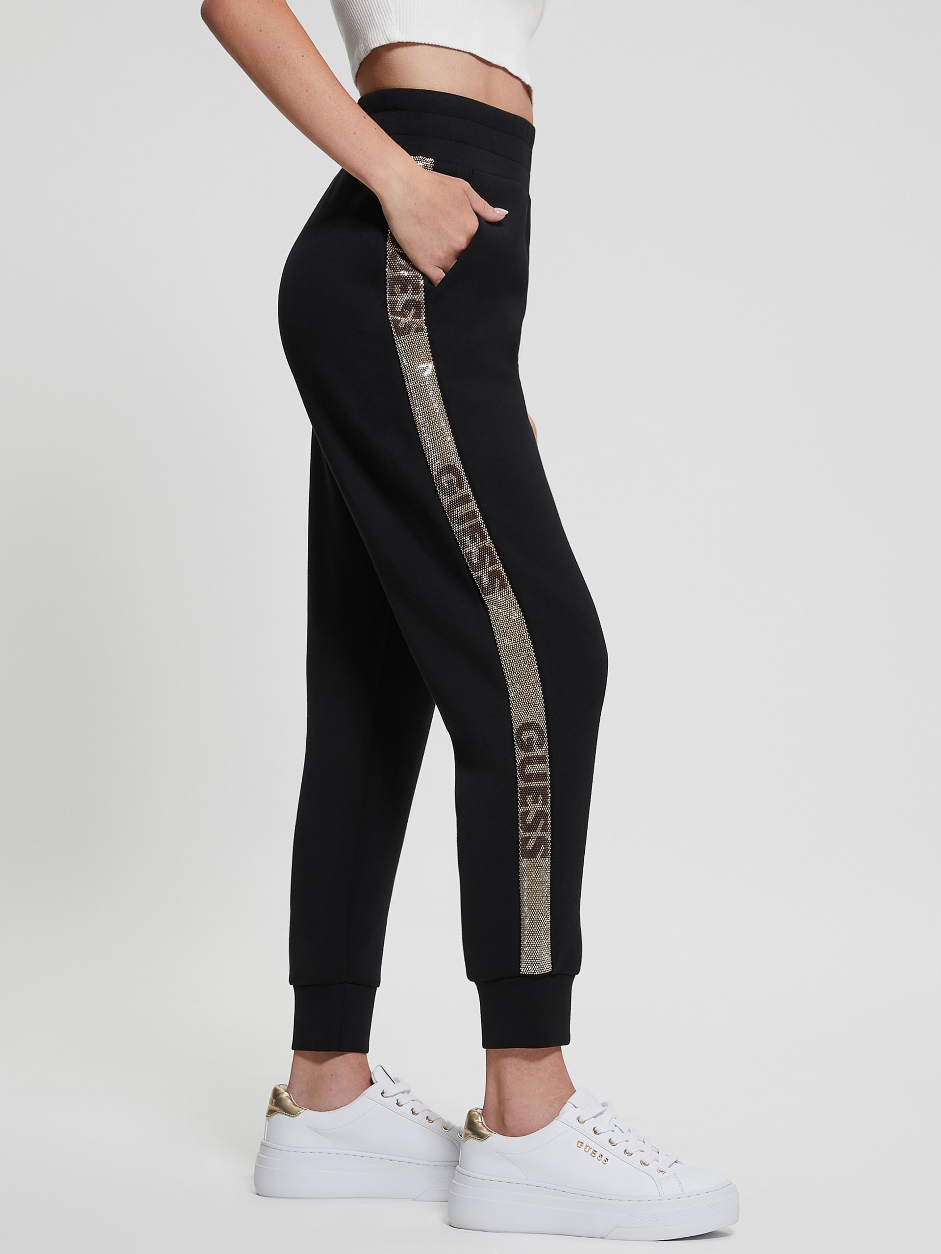 Calça de moletom Eco Signature com strass