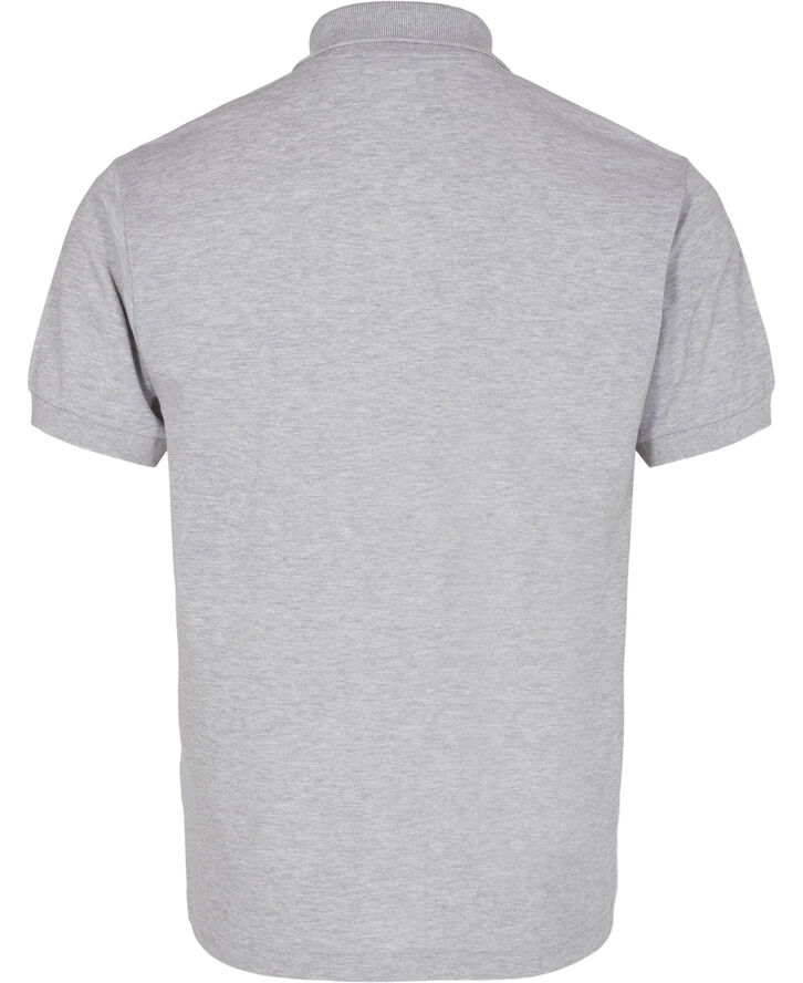 Lacoste SHORT SLEEVED RIBBED COLLAR SHIRT Silver chine