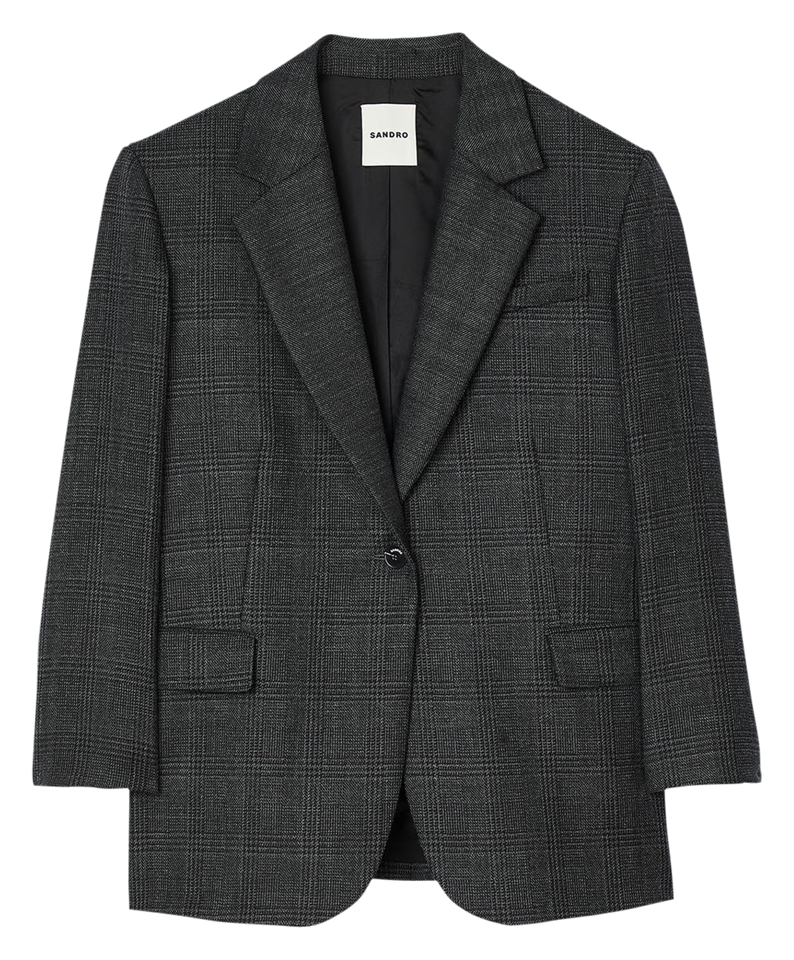 Veste tailleur ample en laine | Gris