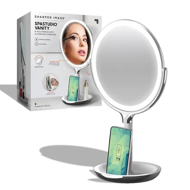 Sharper Image Makeup Spejl med Lys og trådløs oplader