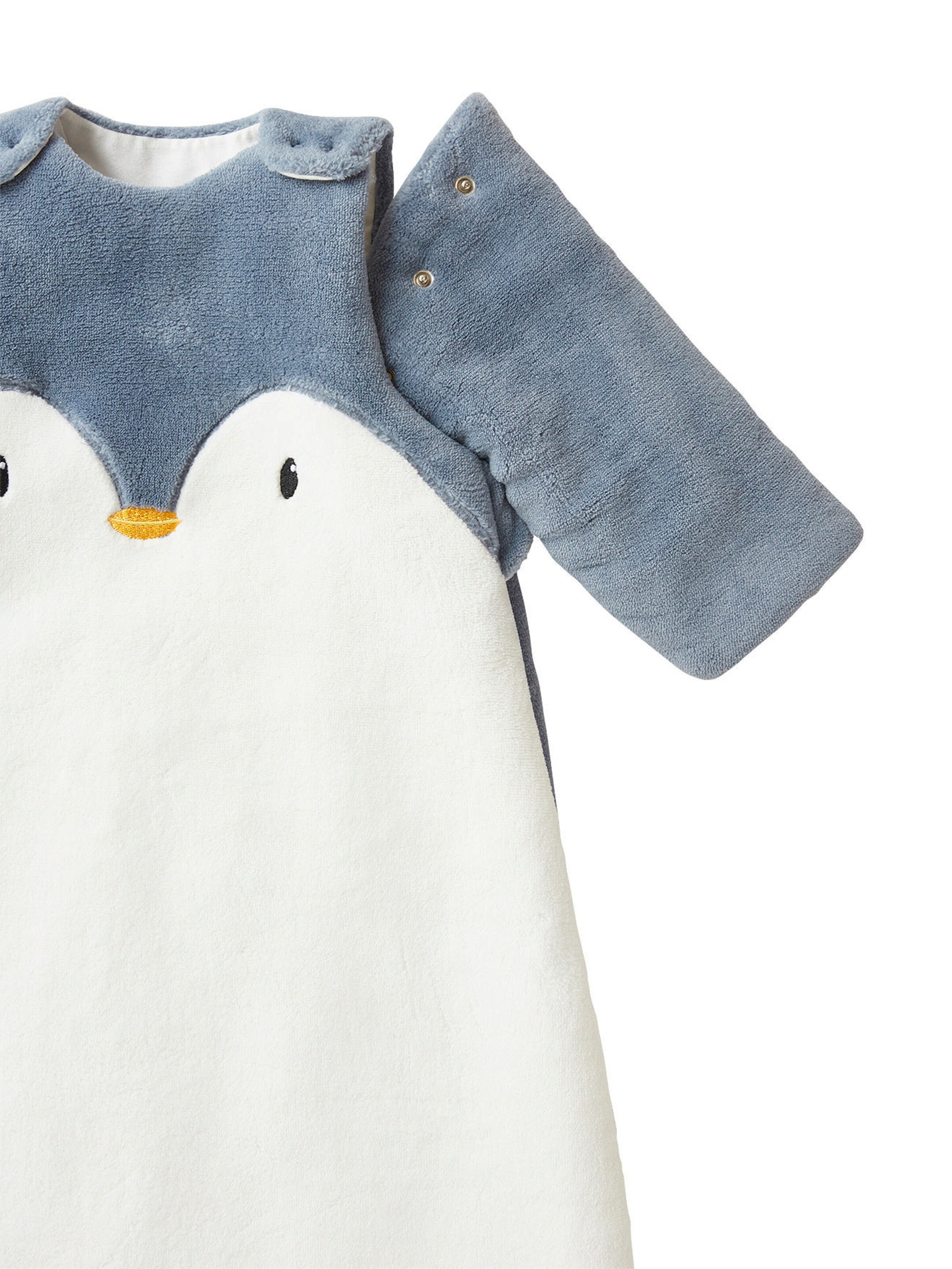 Vertbaudet Baby Winterschlafsack PINGUIN, Ärmel abnehmbar wollweiß/grau