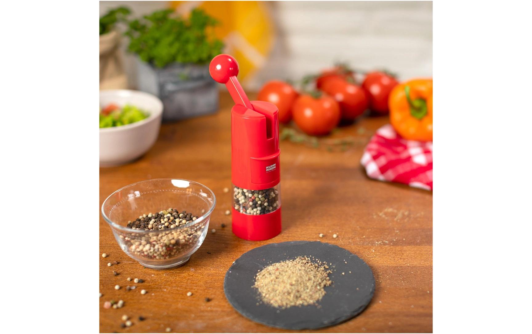 Gewürzmühle Ratchet Grinder 21.5 cm, RotMühle mit Hochleistungs-Keramikmahlwerk