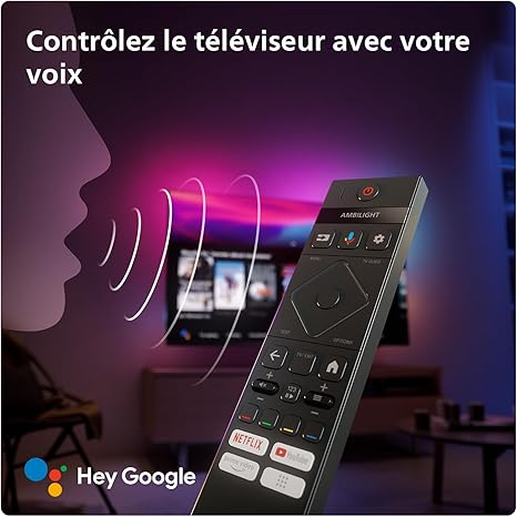 Philips Ambilight 42OLED809 Smart TV OLED 4K - Écran 42 Pouces, Plate-Forme P5 AI Perfect Picture Ultra HD, Google TV, Dolby Vision et Son Dolby Atmos, Fonctionne avec Alexa et Google Assistant [Classe énergétique G]