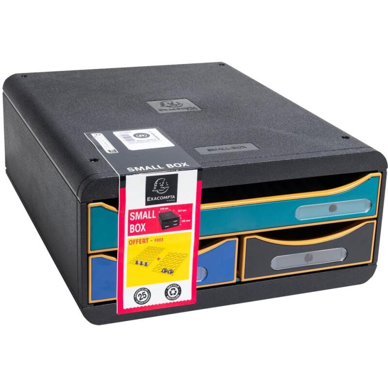 Module de classement Small Box 3 tiroirs Neo Deco - Couleurs assorties