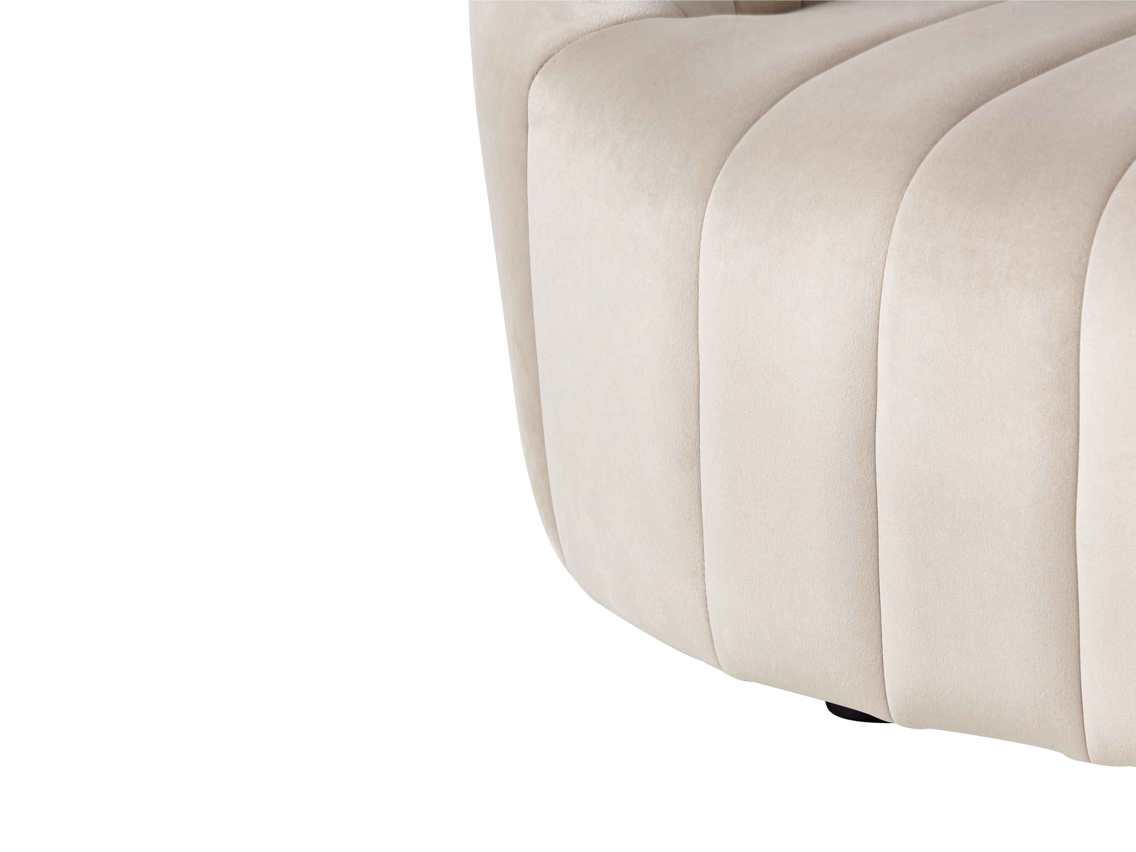 Bank 3-zits MALUNG Fluweel Beige