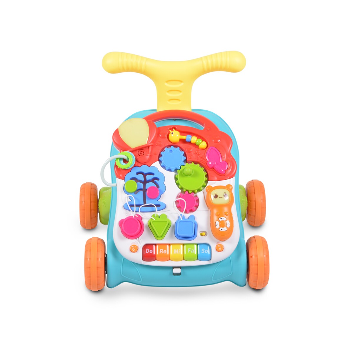 Moni Lauflernwagen Musik N5218 Spieltisch Musikpanel Melodien Lichter Geräusche orange