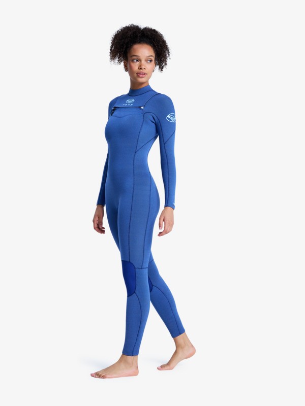 3/2 Elite Xtra Stretch Combinaison de surf zip poitrine Bleu Femme