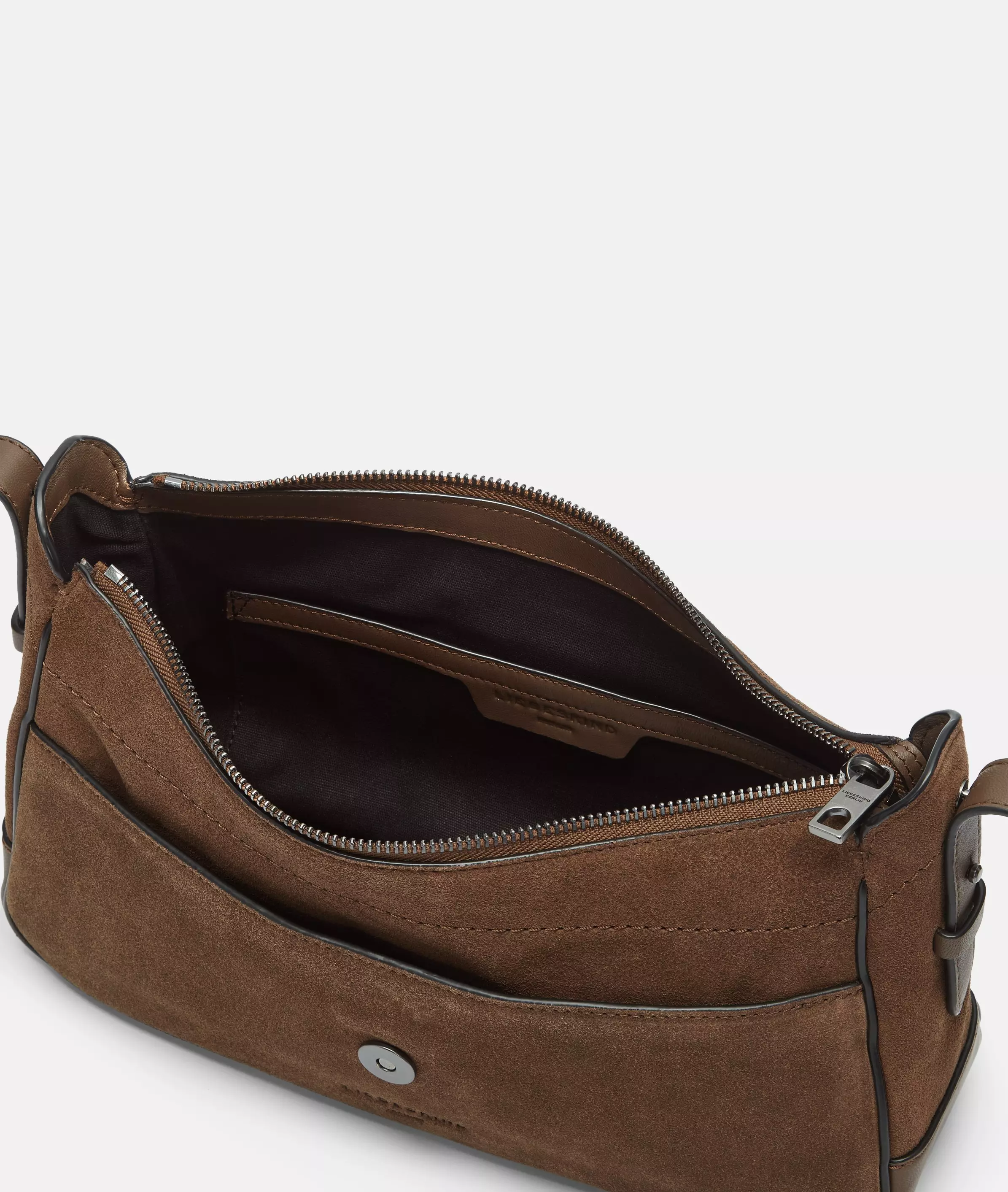 Ren Baguette S Handy suede shoulder bag