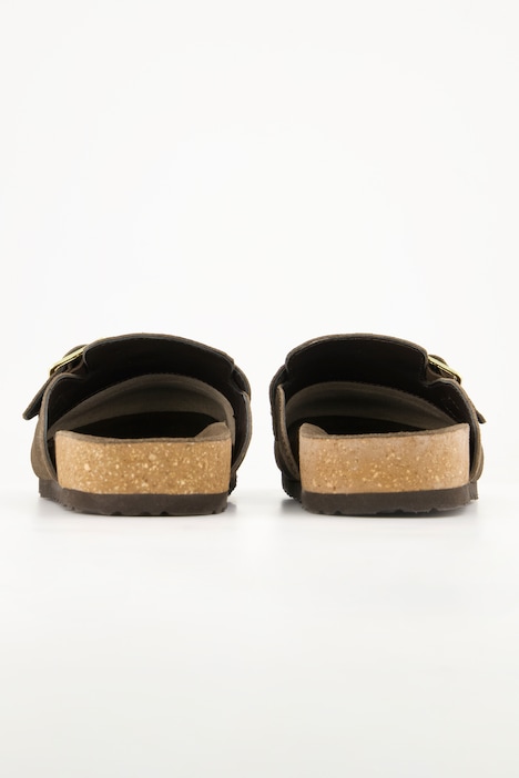 Leder-Mules, echtes Veloursleder, anatomisches Fußbett, Weite H