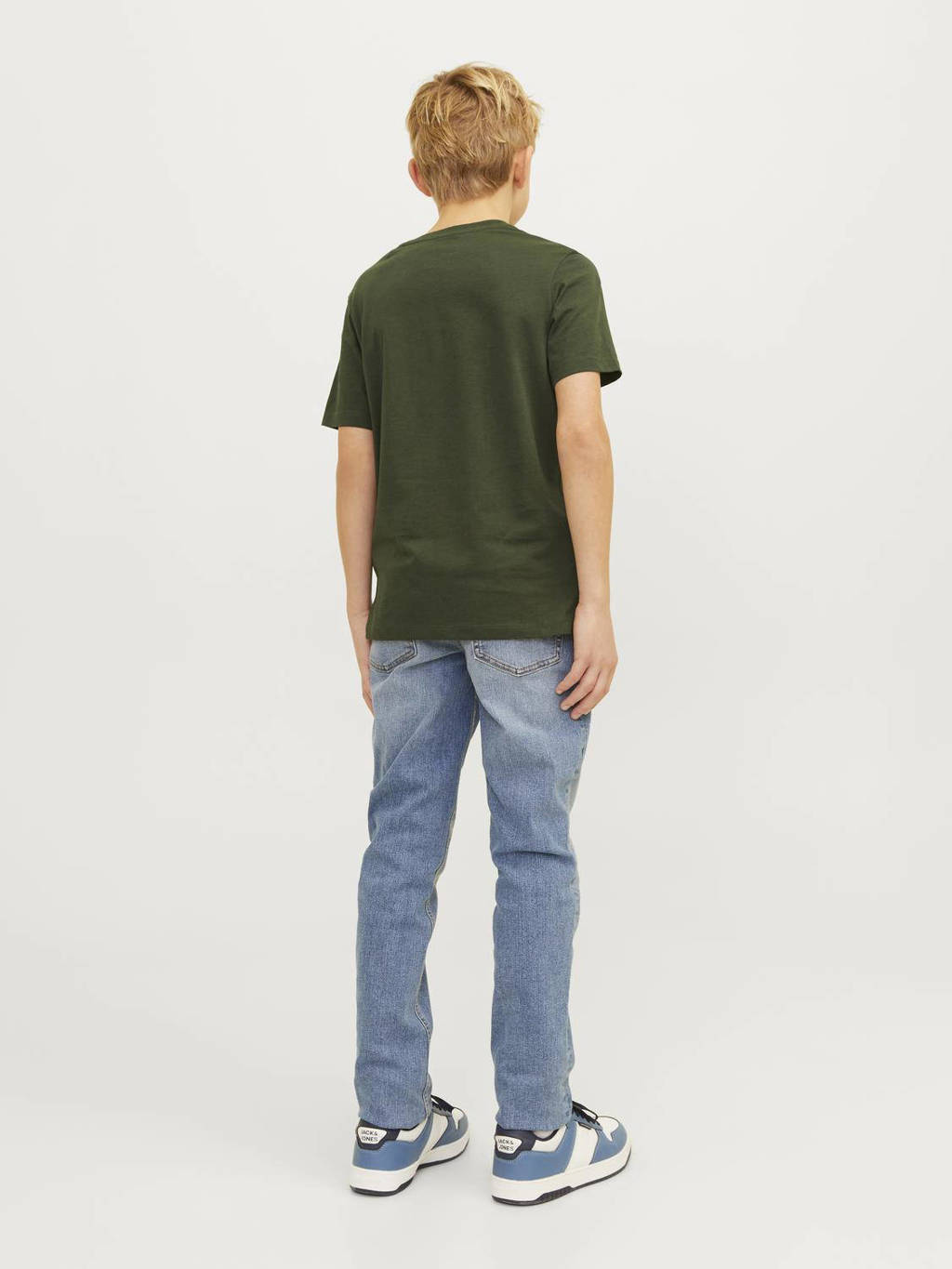 JACK & JONES T-shirt JJELOGO met logo warm donkergroen
