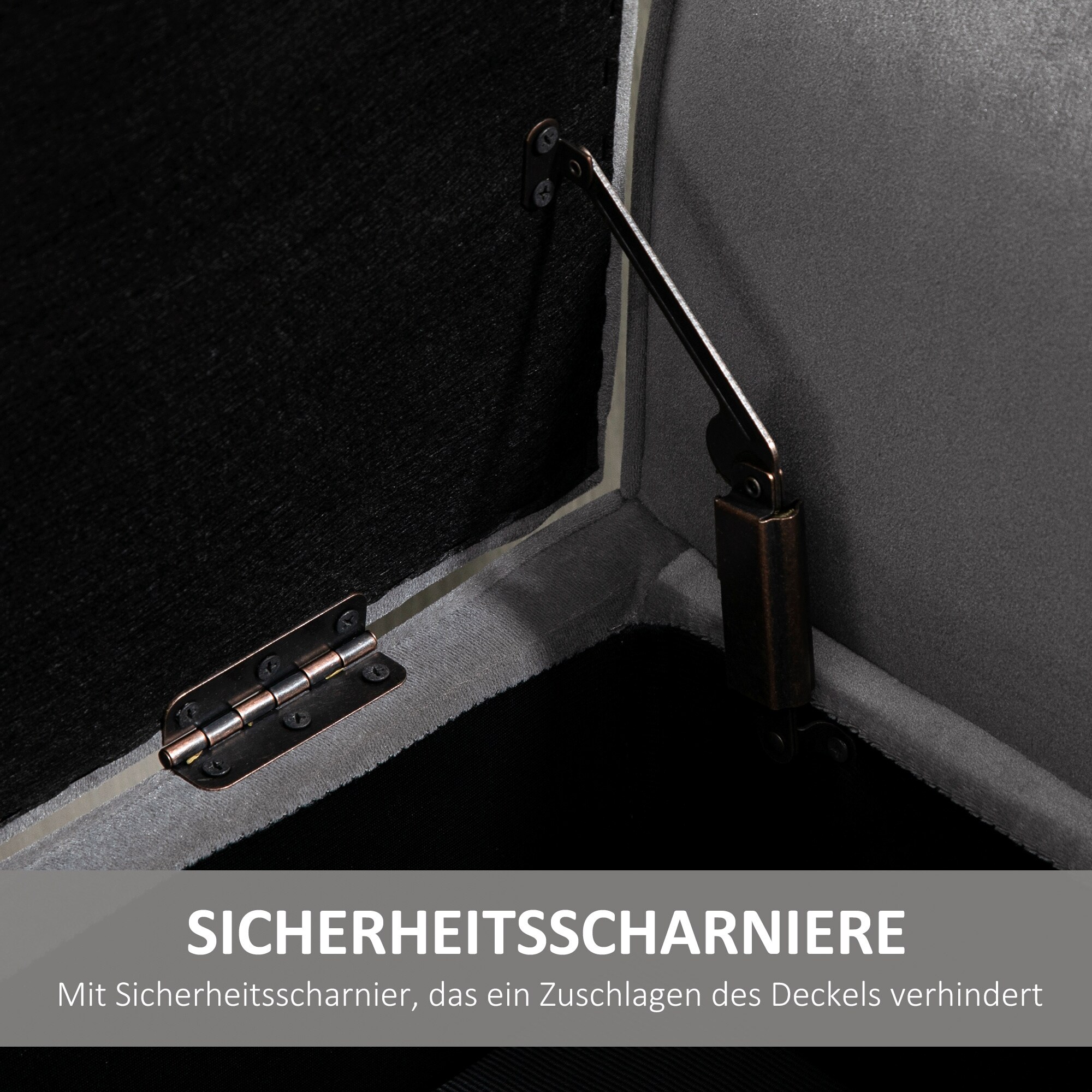 HOMCOM Sitzbank mit Stauraum grau 118B x 42T x 66H cm