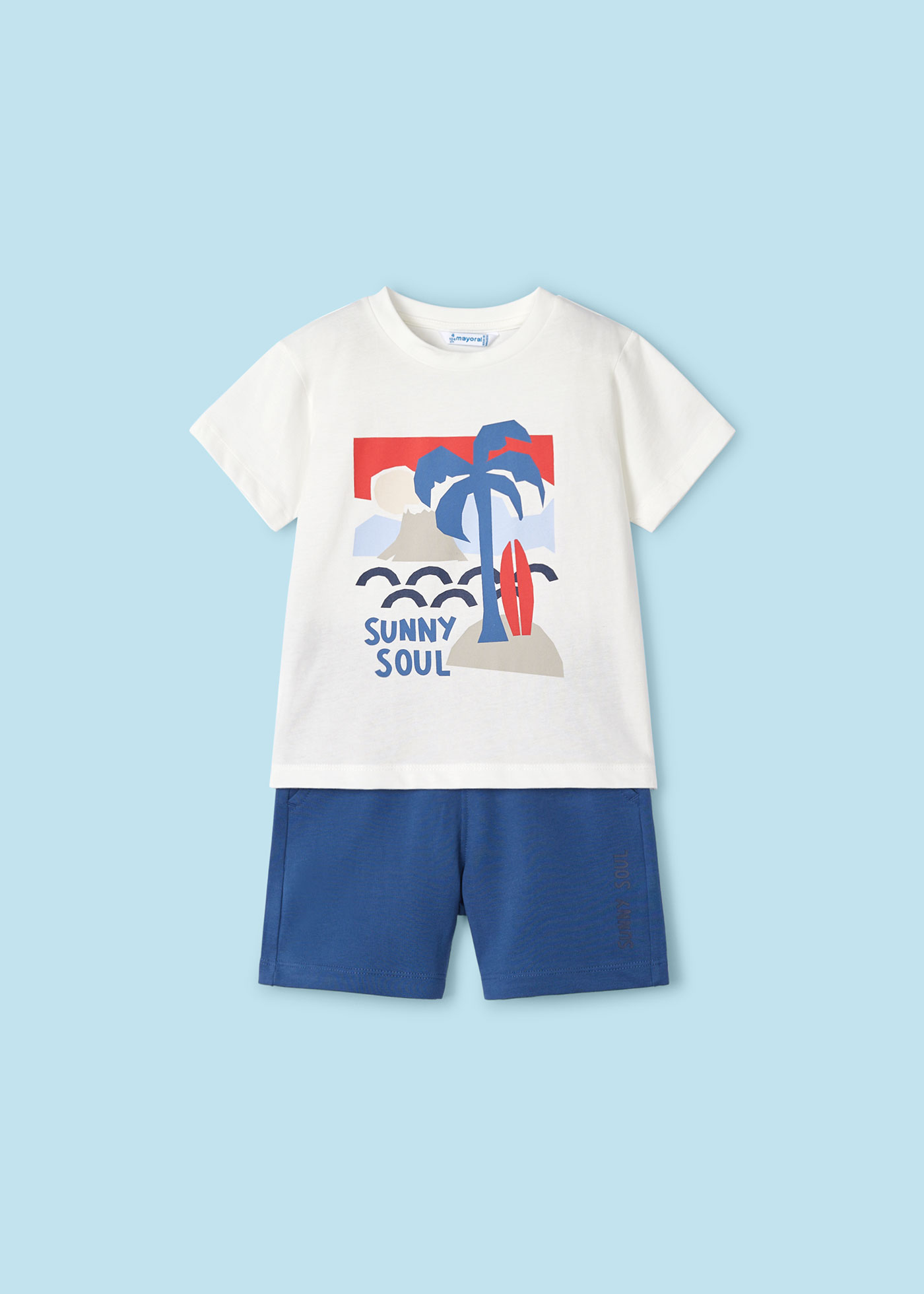 Conjunto de duas peças Better Cotton com estampa de palmeiras para meninos, Clorofila