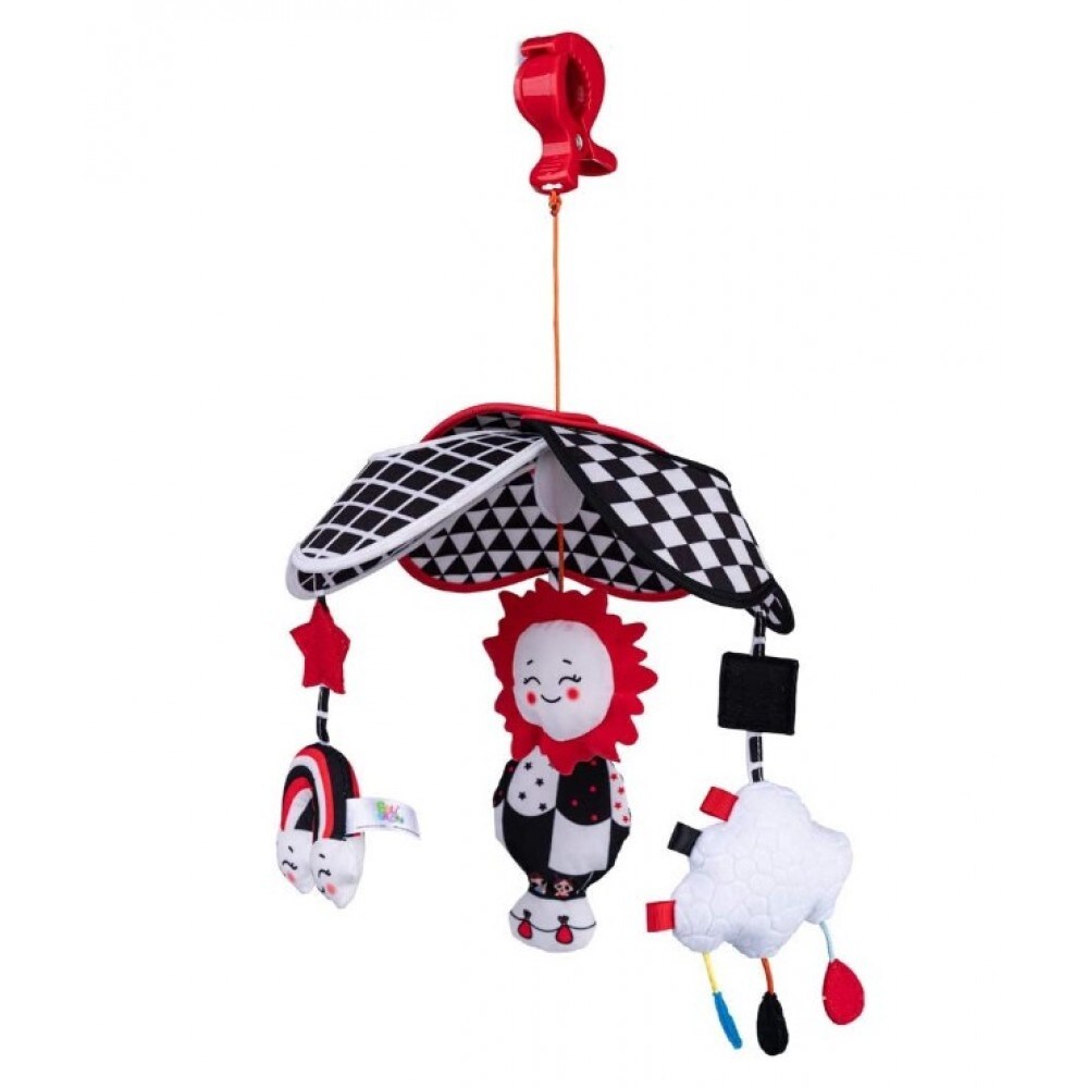 Bali Bazoo Mobile 80421 aus Stoff, 4 Hängespielzeuge, Reisemobile ab Geburt rot