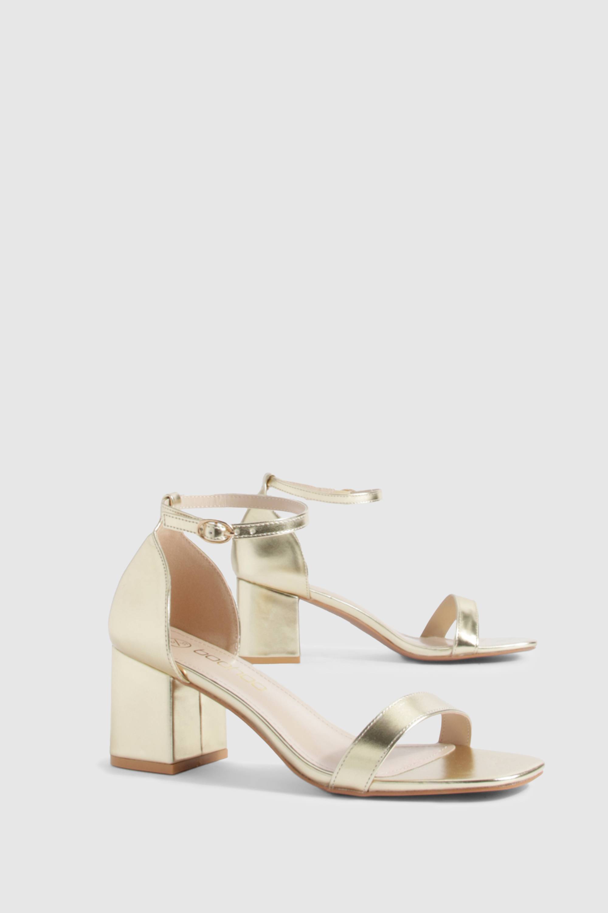 boohoo Talons larges métalliques à bloc bas, effet minimaliste
