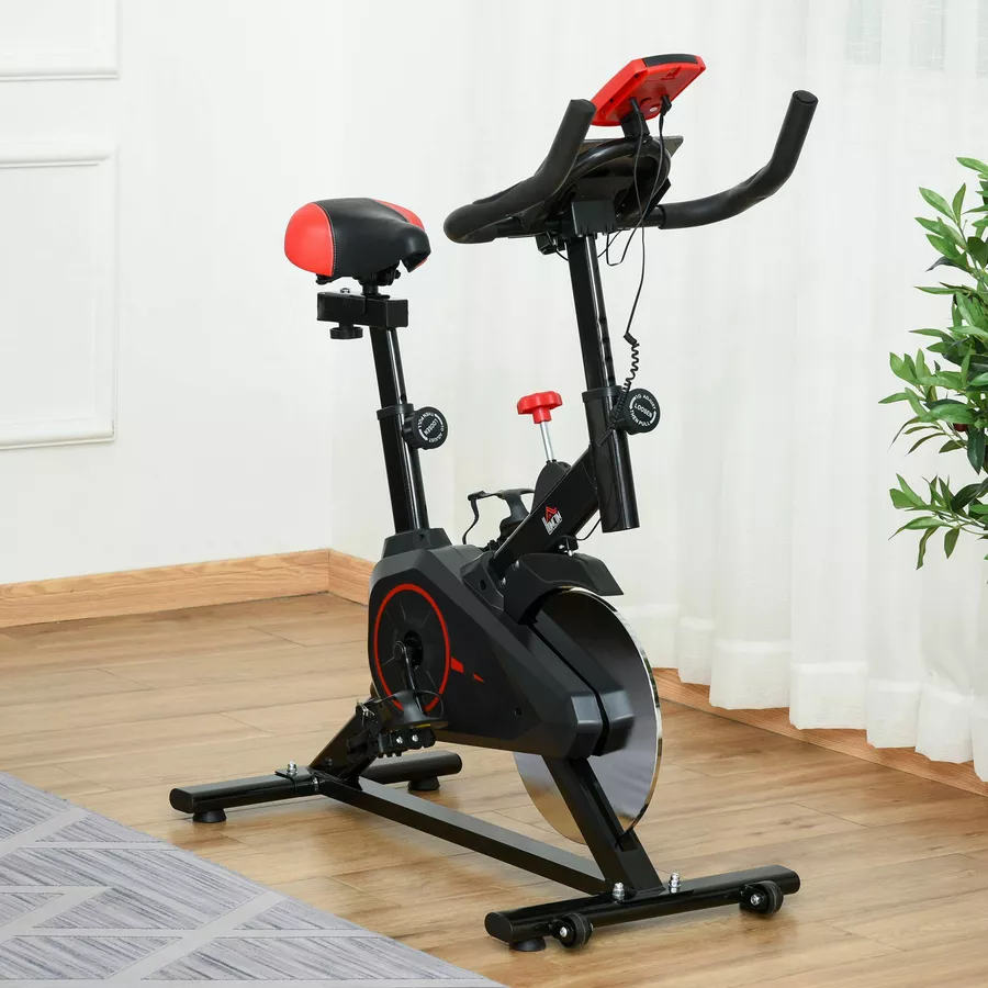 HOMCOM Fitnessfahrrad mit LCD-Monitor schwarz
