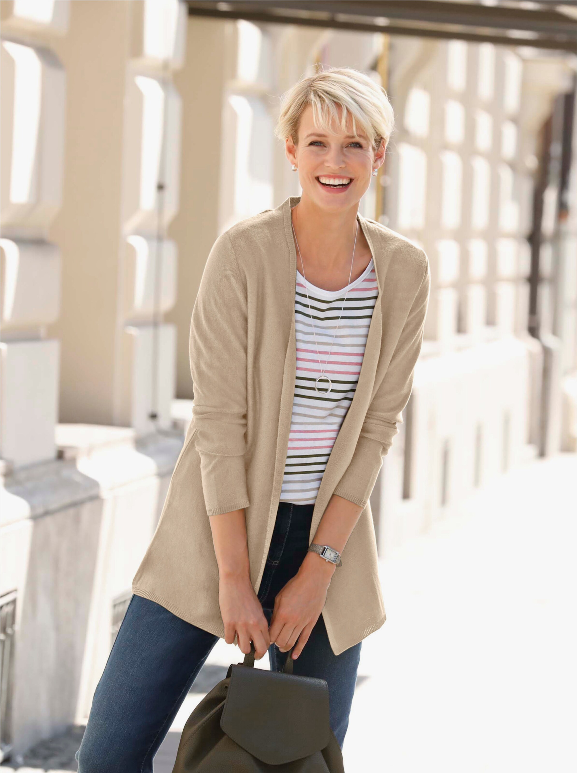 Long-Strickjacke