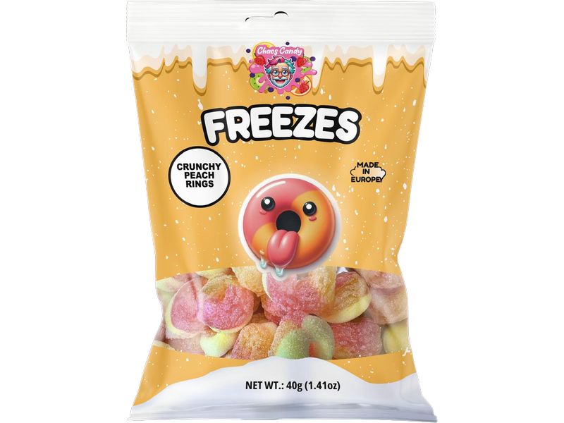 Freezes Gummibonbons Peach Rings gefriergetrocknet 40 g Gefriergetrocknete Fruchtgummiringe