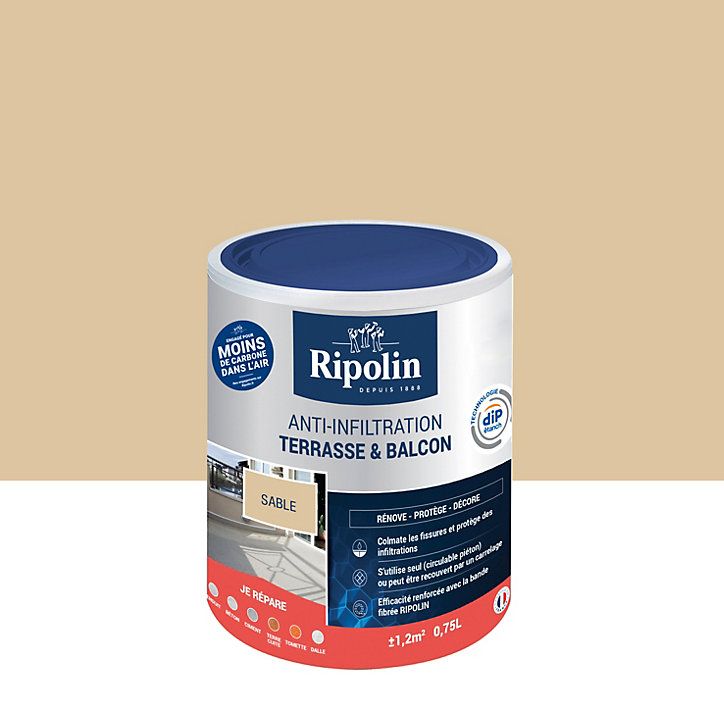 Revêtement anti-infiltration terrasse & balcon extérieur sable Ripolin 0,75L
