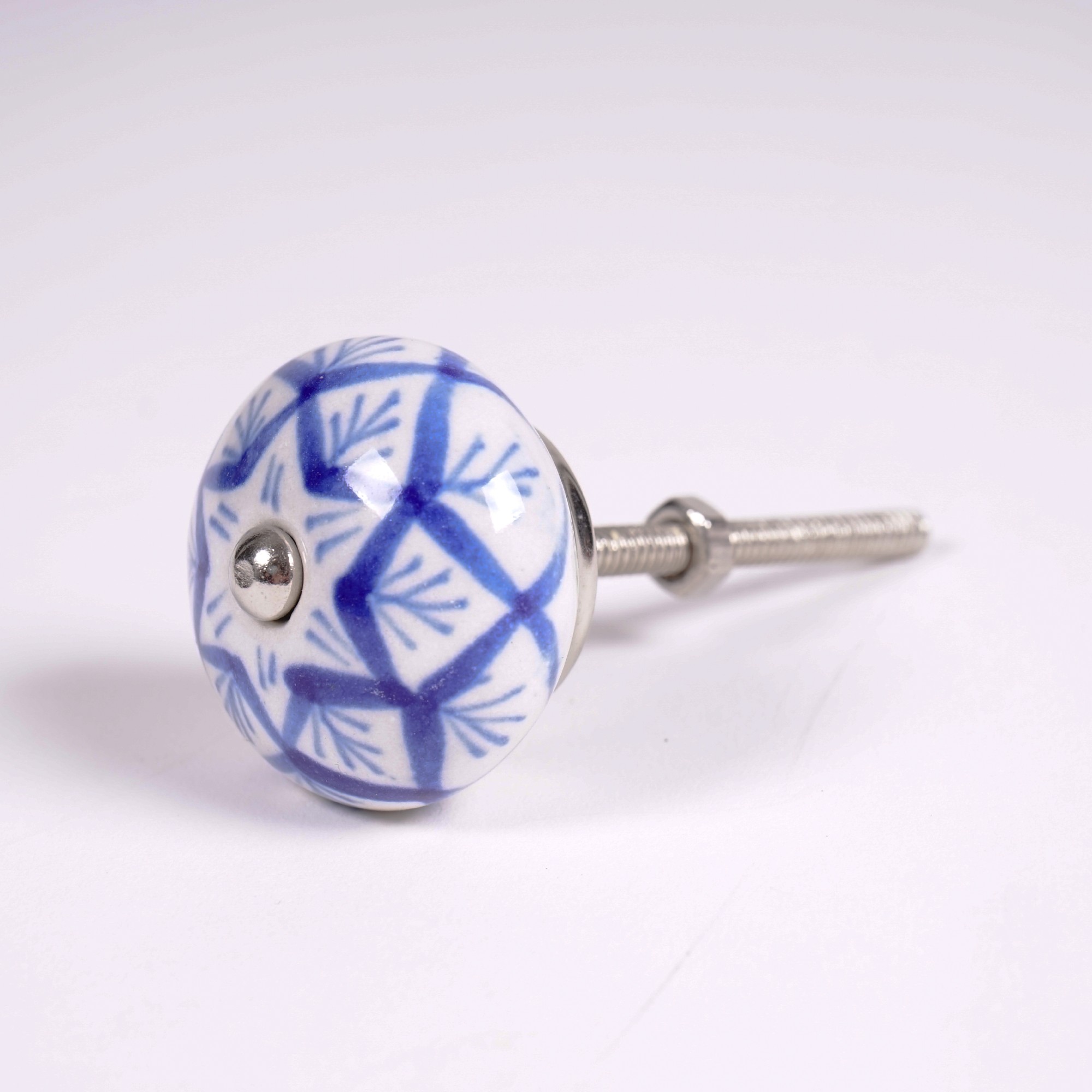Türknauf rund, weiß/blau, Ø 4 cm günstig bestellen