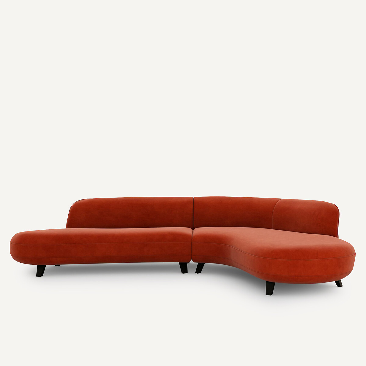 AM.PM<br>Sofá de canto em veludo, design Rosebury E.Gallina