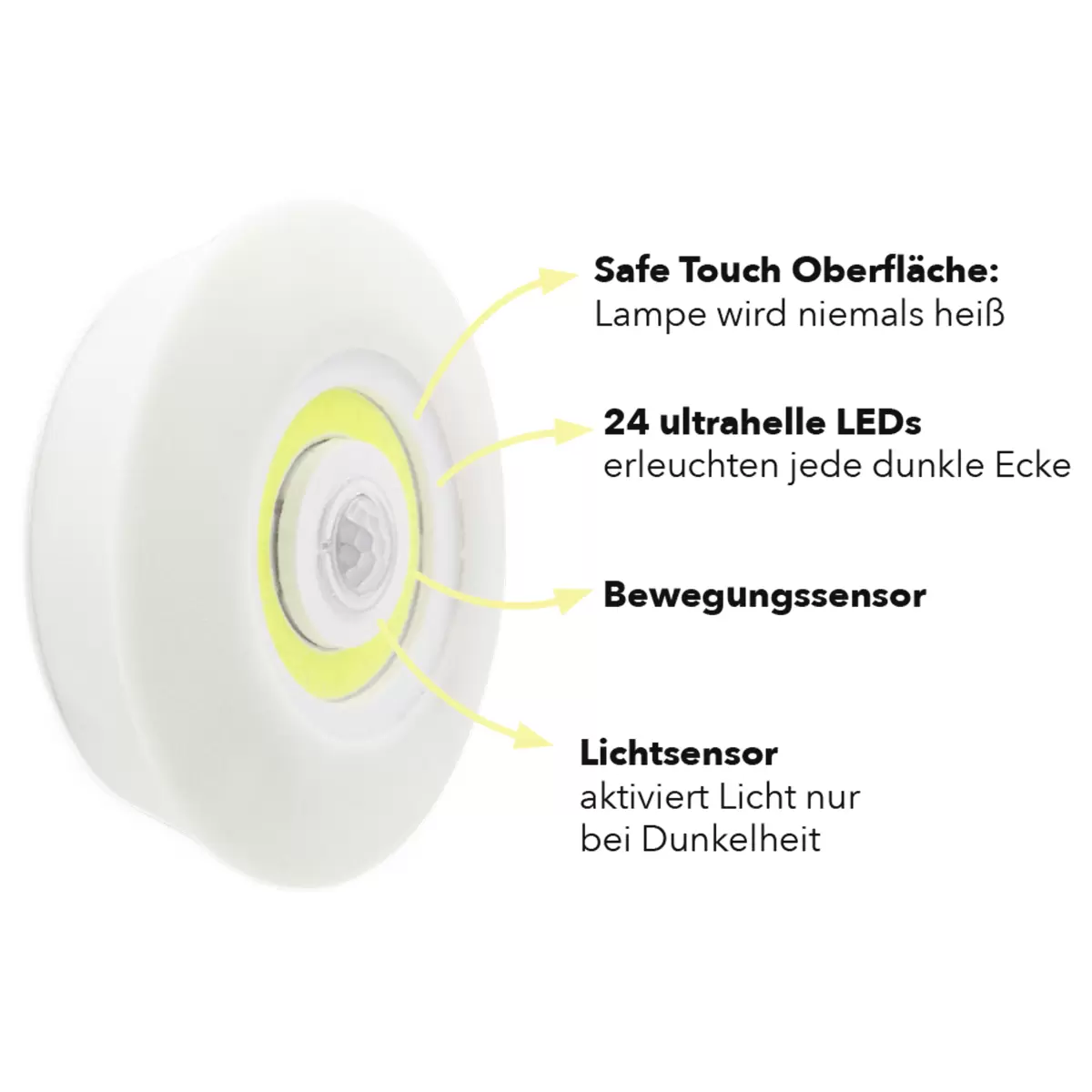 Leuchte mit Bewegungssensor HandyLUX Top Bright weiss