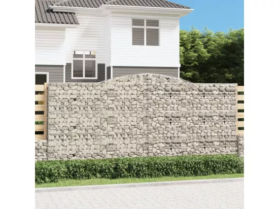 Paniers à gabions arqués 7 pcs 400x30x180/200 cm Fer galvanisé