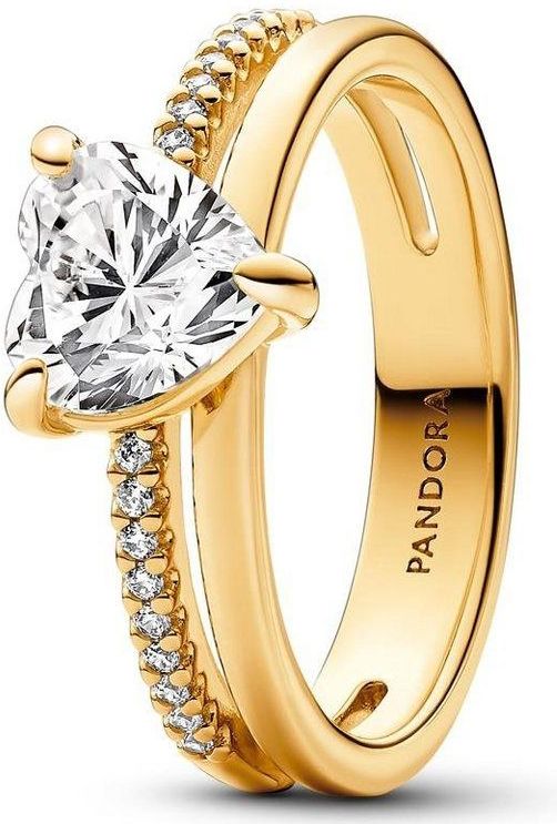 Love Bold - Dubbele Band - Ring - Verguld - Zirkonia