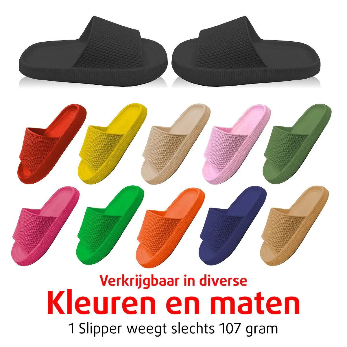 Orthopedische Zomer Badslippers (Zwart)