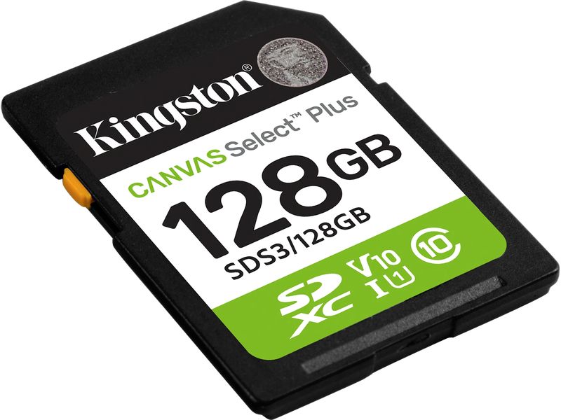 Kingston SDXC-Karte Canvas Select Plus Gen3 128 GB Robuste SDXC-Karte für Full-HD-Aufnahmen und Datentransfers