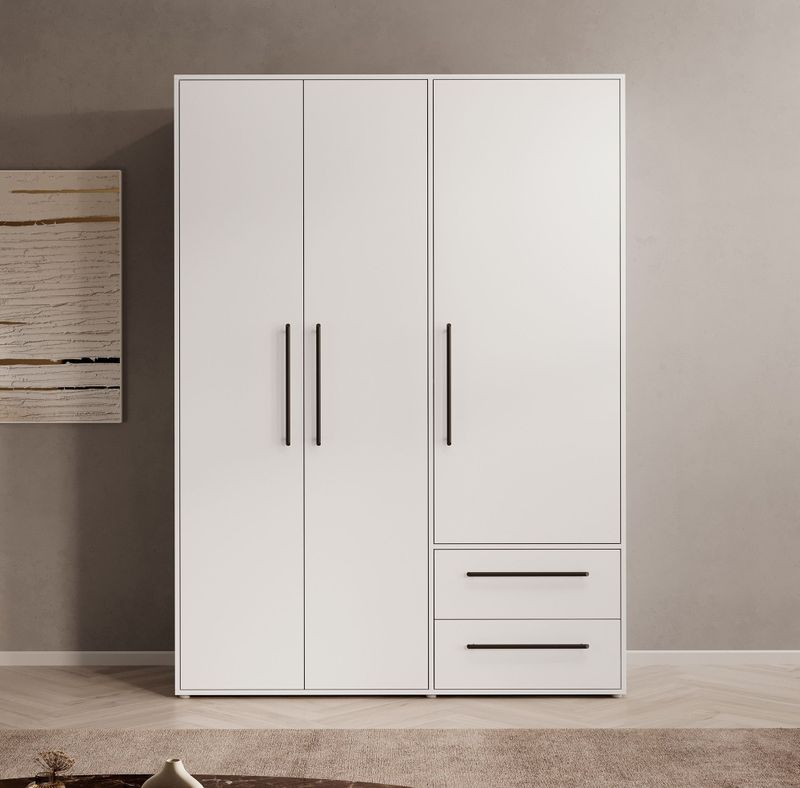 Meubella - Kledingkast Mayen - Wit - 145 cm