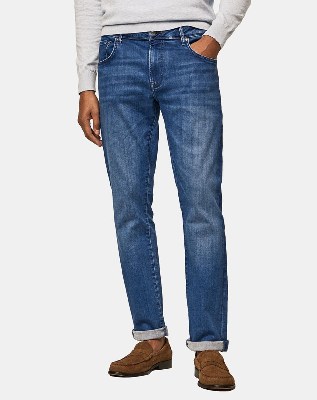 Hackett London Jean Slim Fit Wash Flex bleu moyen