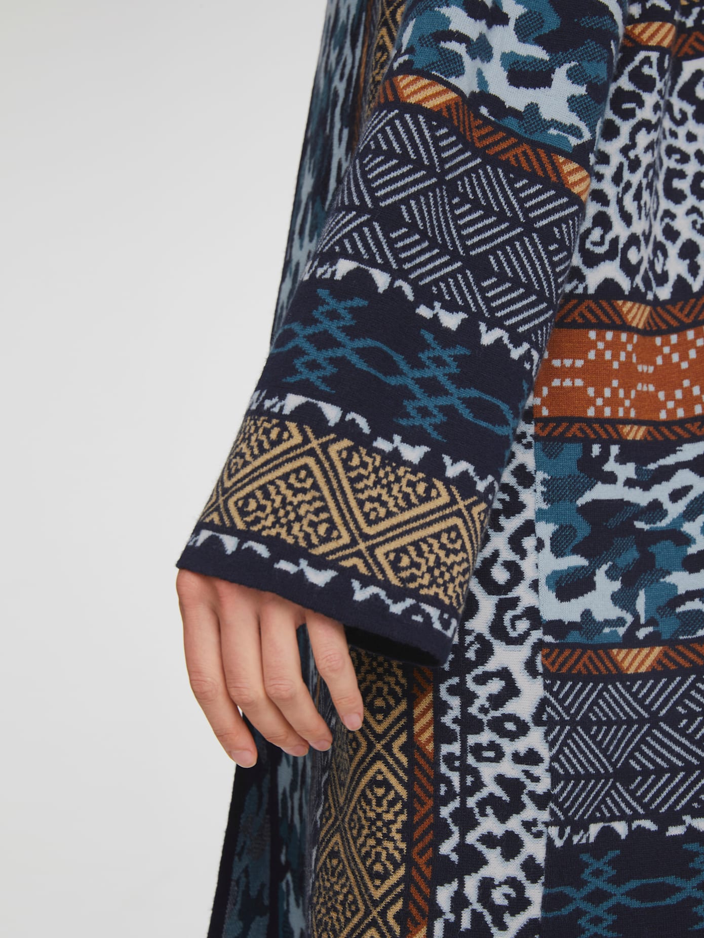 Veste longue en tricot 20% laine