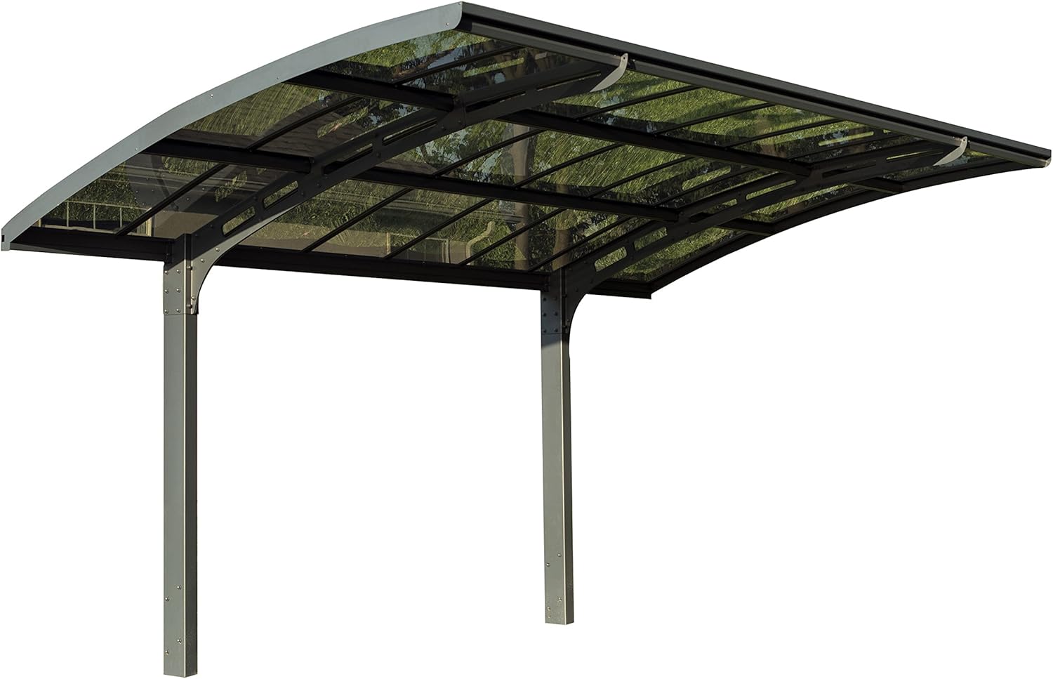 Canopia by Palram Carport Bausatz Arizona Breeze 5000 495 x 289 cm Einzelcarport Polycarbonat in Grau für PKW aus rostfreiem Aluminium