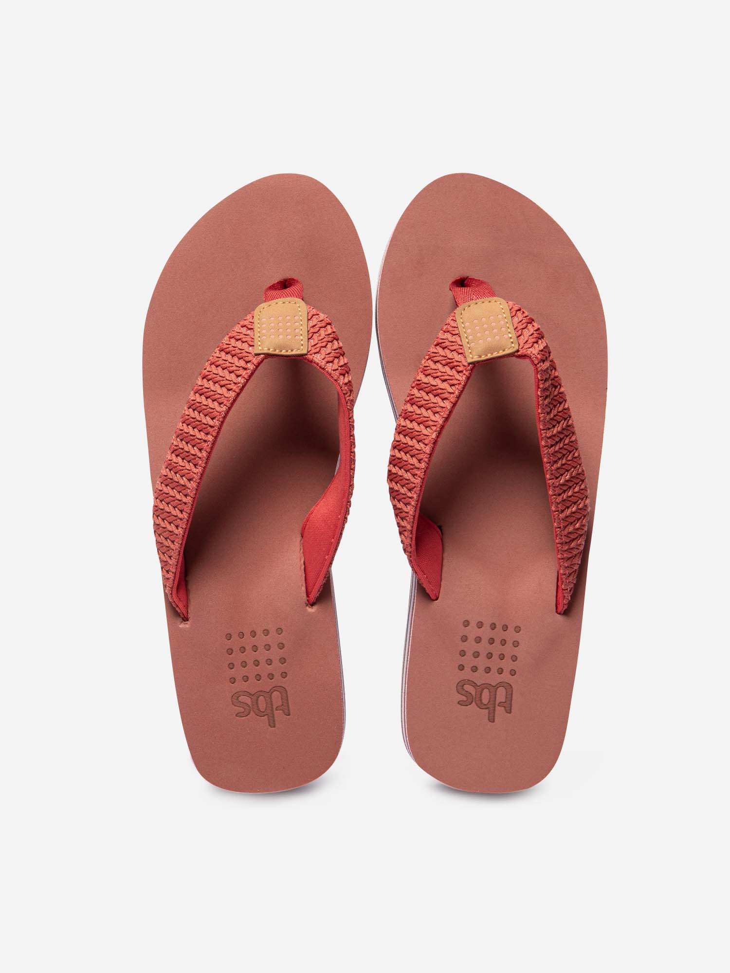Tongs Compensées Femme Terracotta