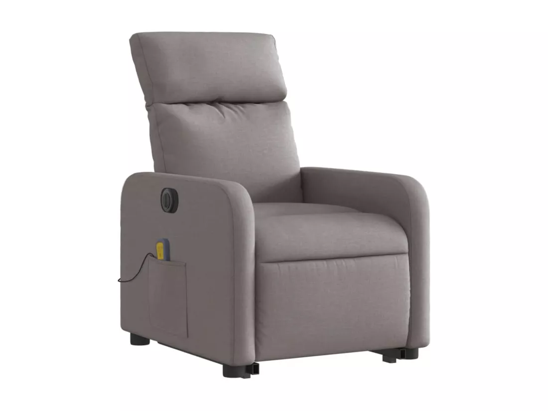 Fauteuil inclinable massant électrique Taupe Tissu