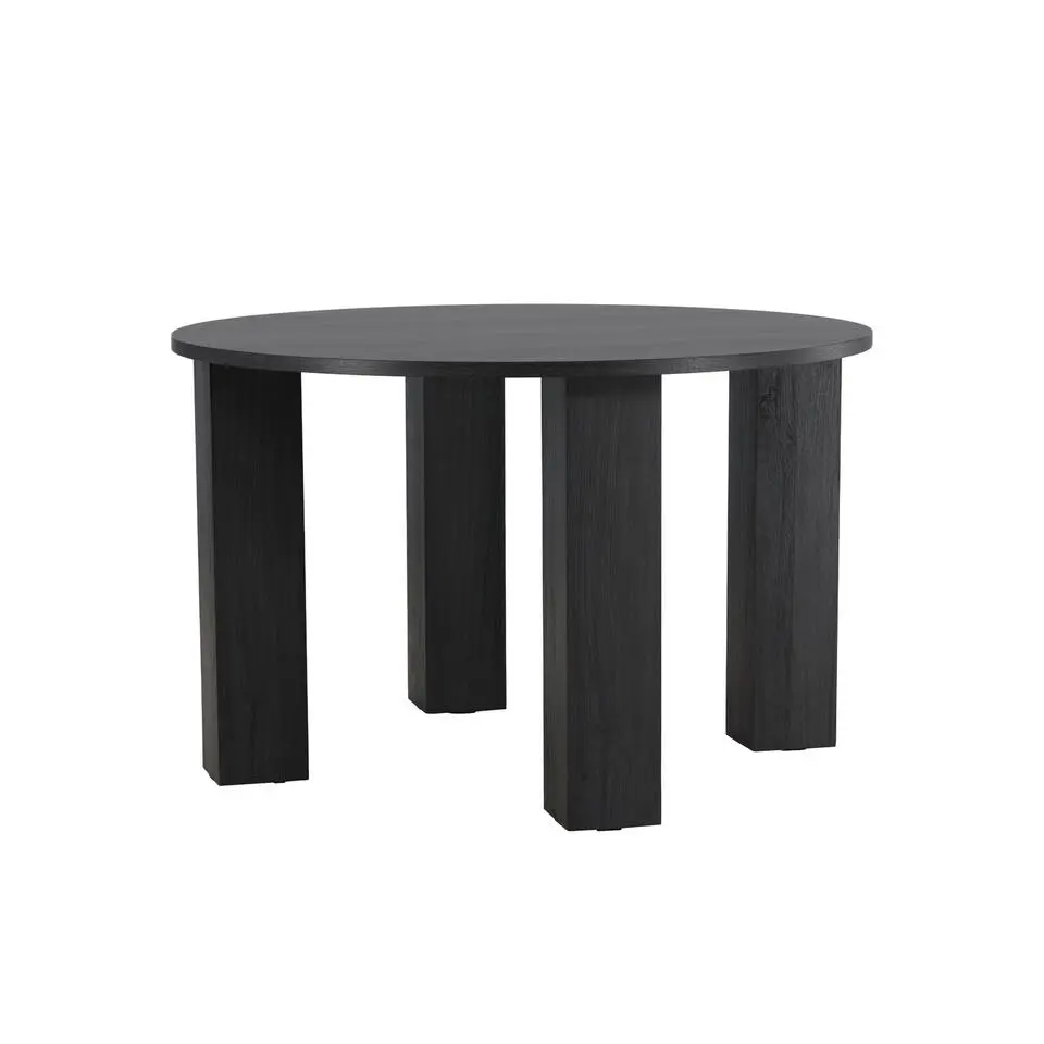 Eettafel Rond - Zwart - 120x120x75cm - Juno