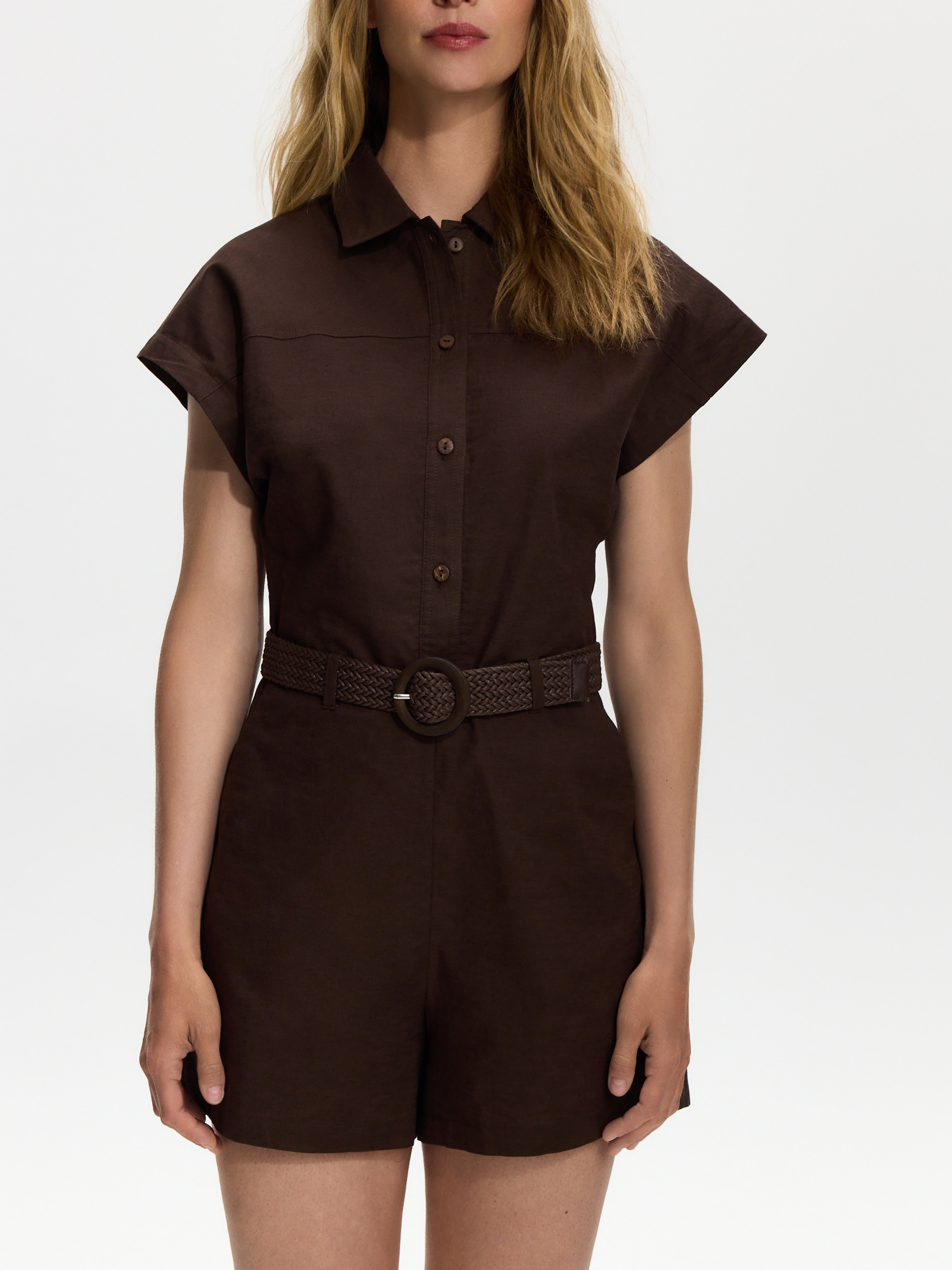 Jumpsuit aus Leinenmischung