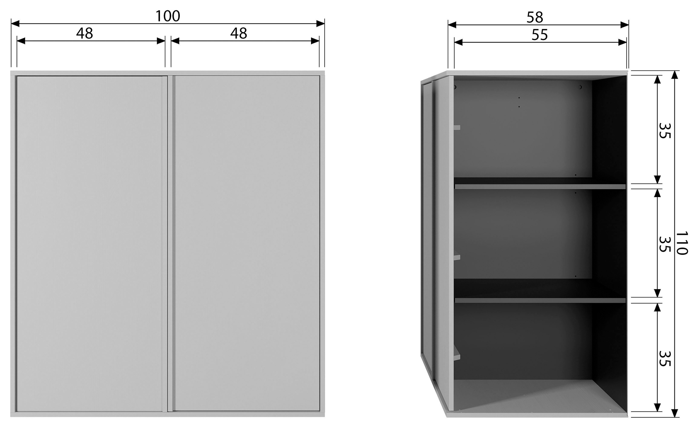 WOOOD Highboard »Daily Hochkommode« Kommode mit Push-to-Open Funktion, H 110 cm x B 100 cm