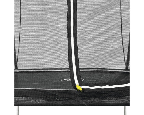 EXIT Black Edition trampoline 256 x 305 cm zwart incl. veiligheidsnet, ladder en verankeringsset