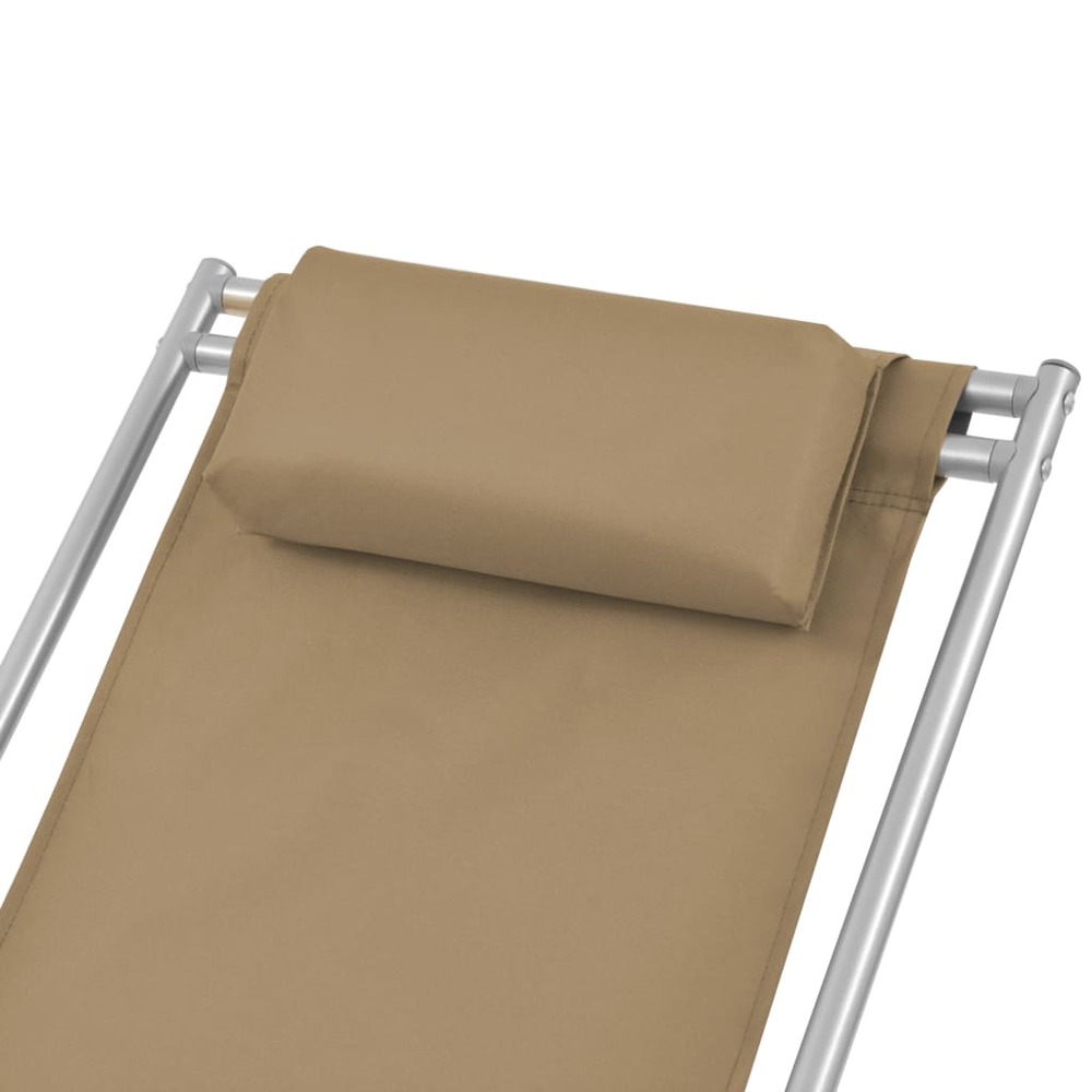 Chaises inclinables de terrasse 2 pièces acier taupe