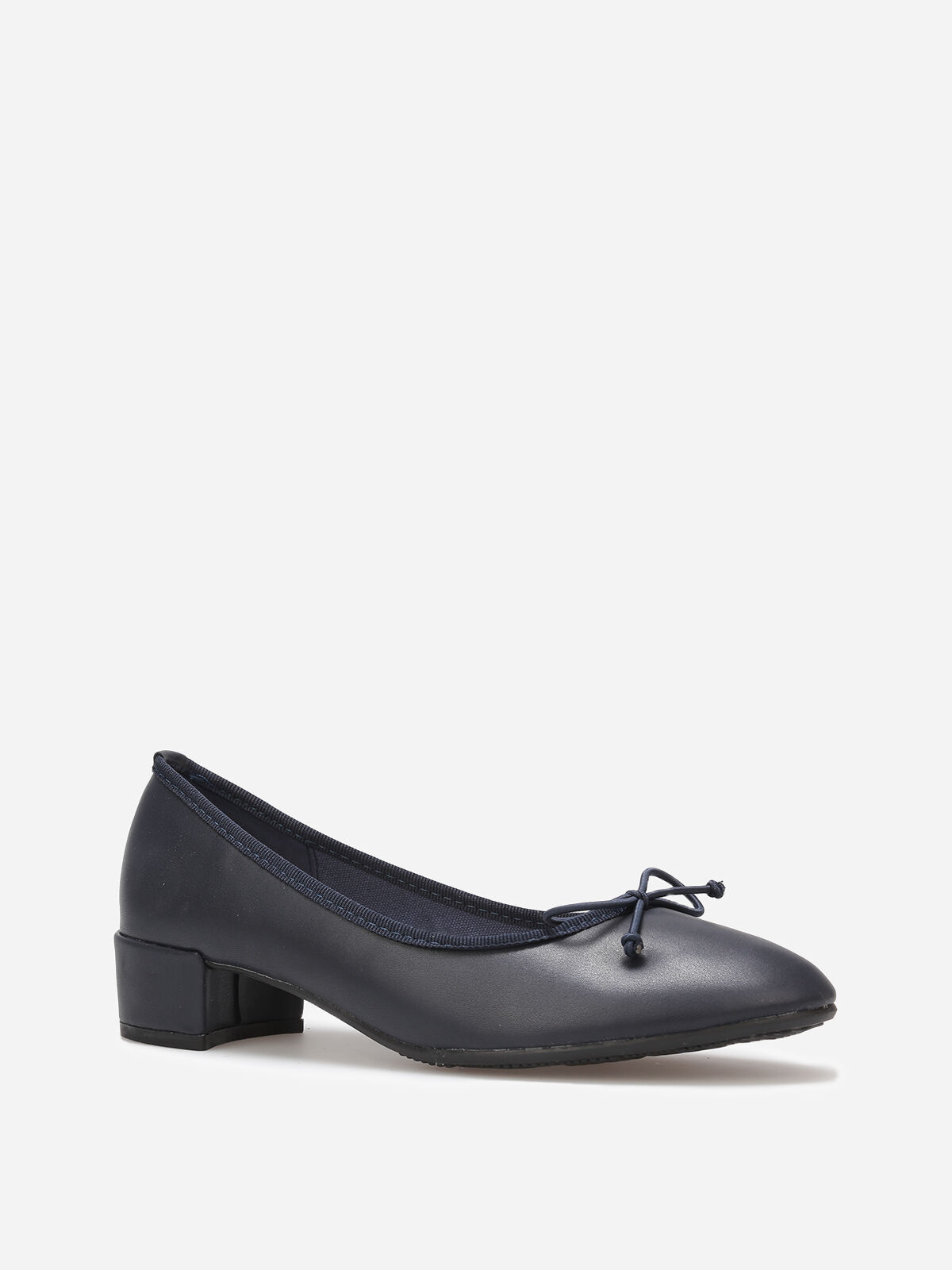 Ballerines à talon avec nœud- Bleu marine