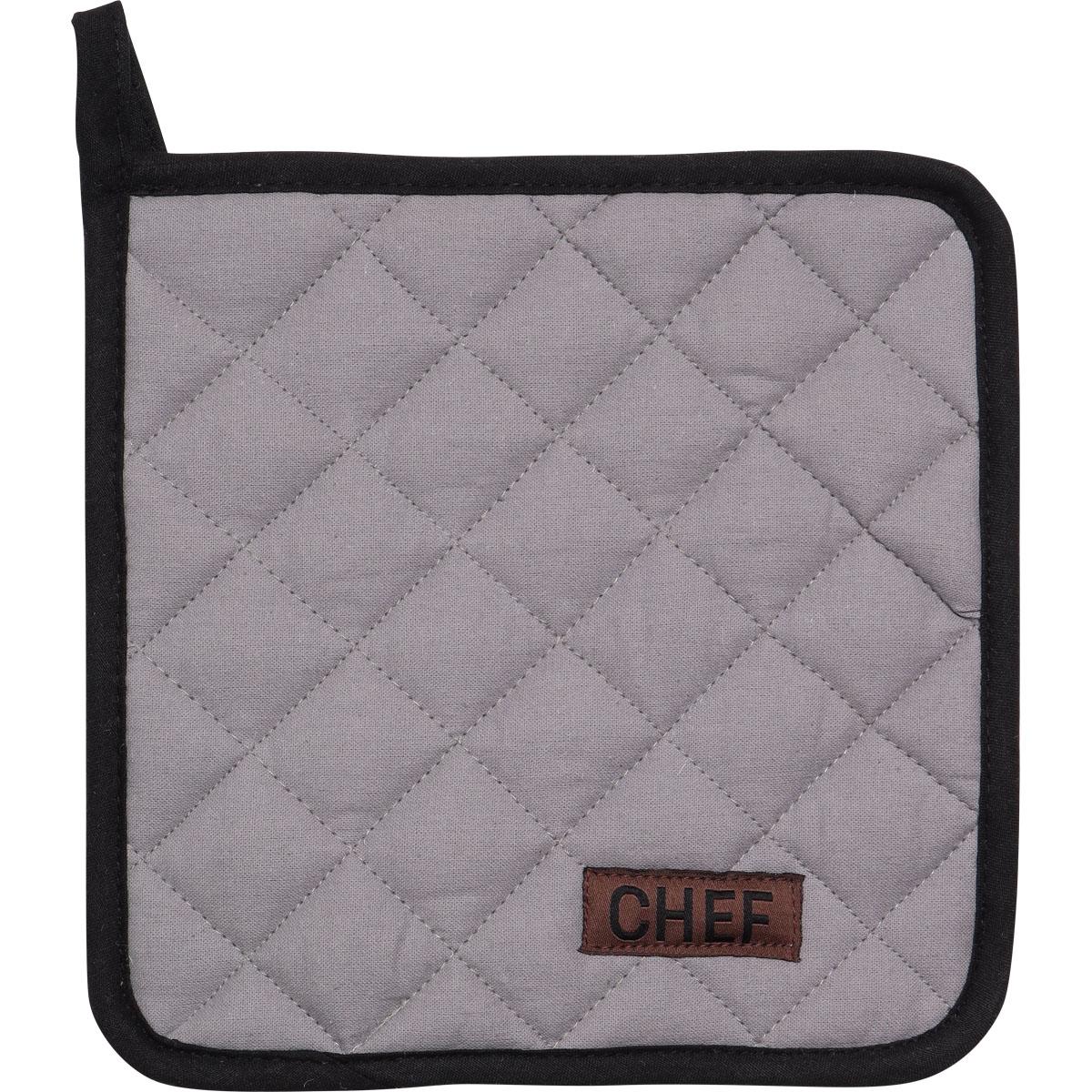 MANIQUE CHEF BLACK LINE 20X20CM COTON GRIS