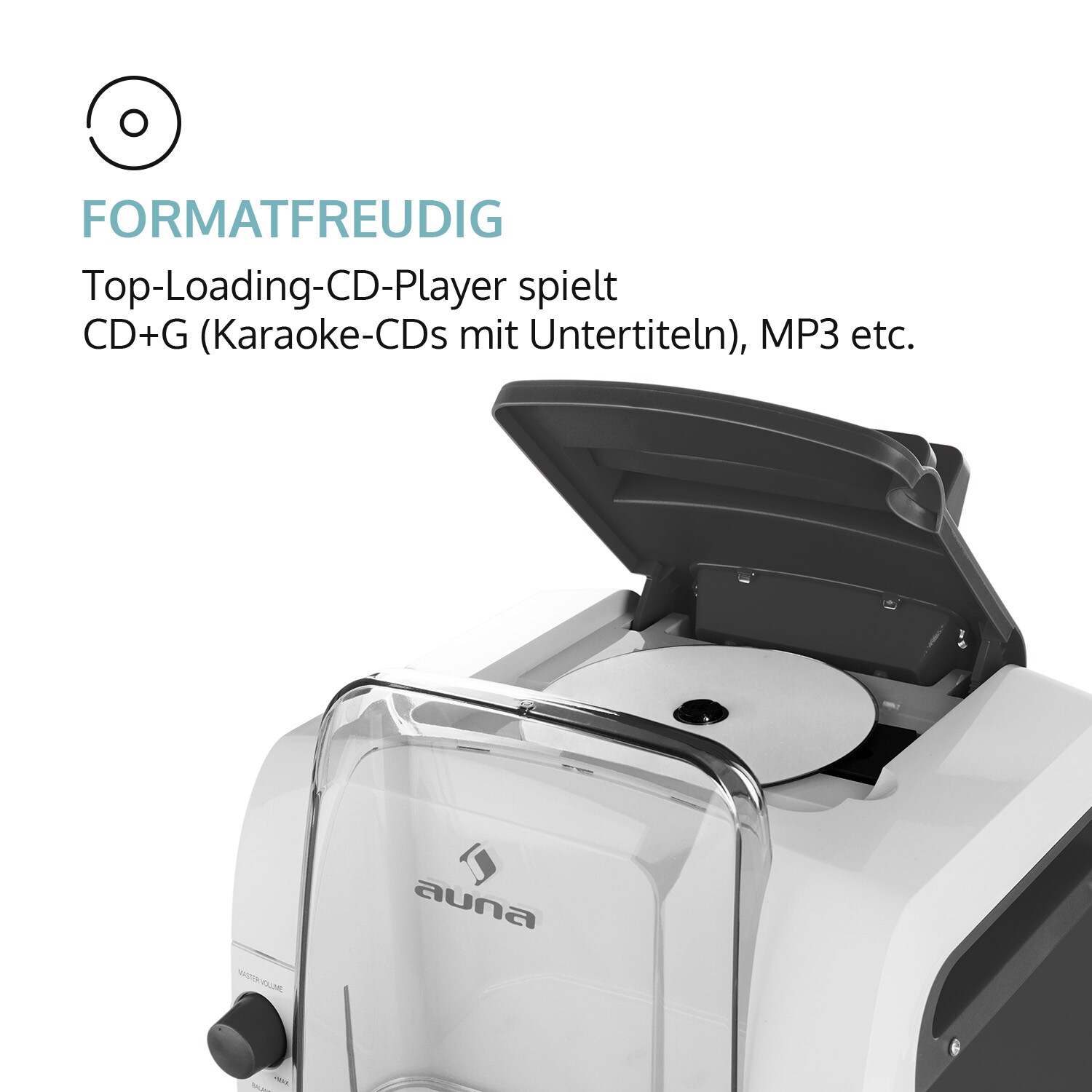 Kara Liquida BT Karaoke-Anlage Lichtshow Wasserfontäne Bluetooth Grau