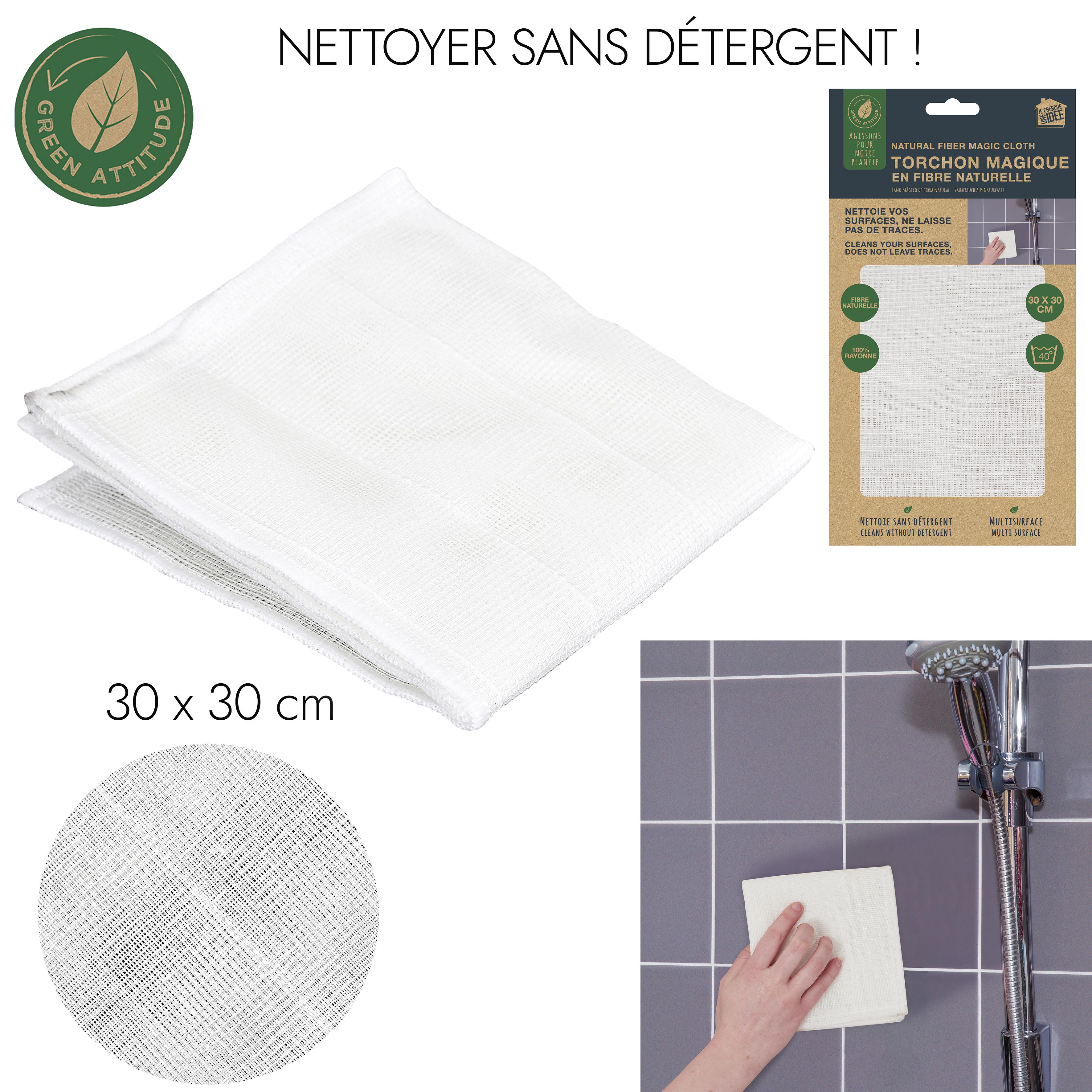 TORCHON MAGIQUE FIBRE NATURELLE 30X30CM